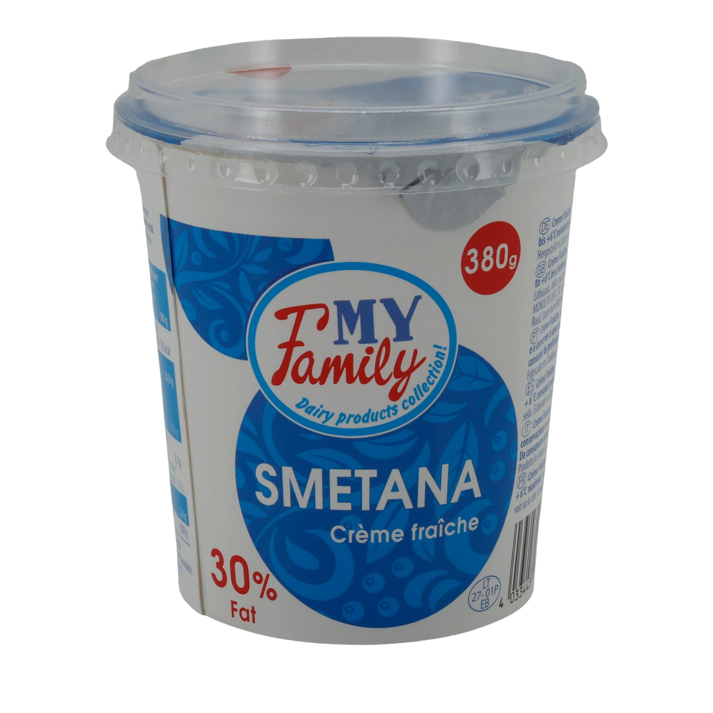 Crème Fraîche My Family Smetana | Crème Fraîche | Cremoso con 30% di grassi | 380 g