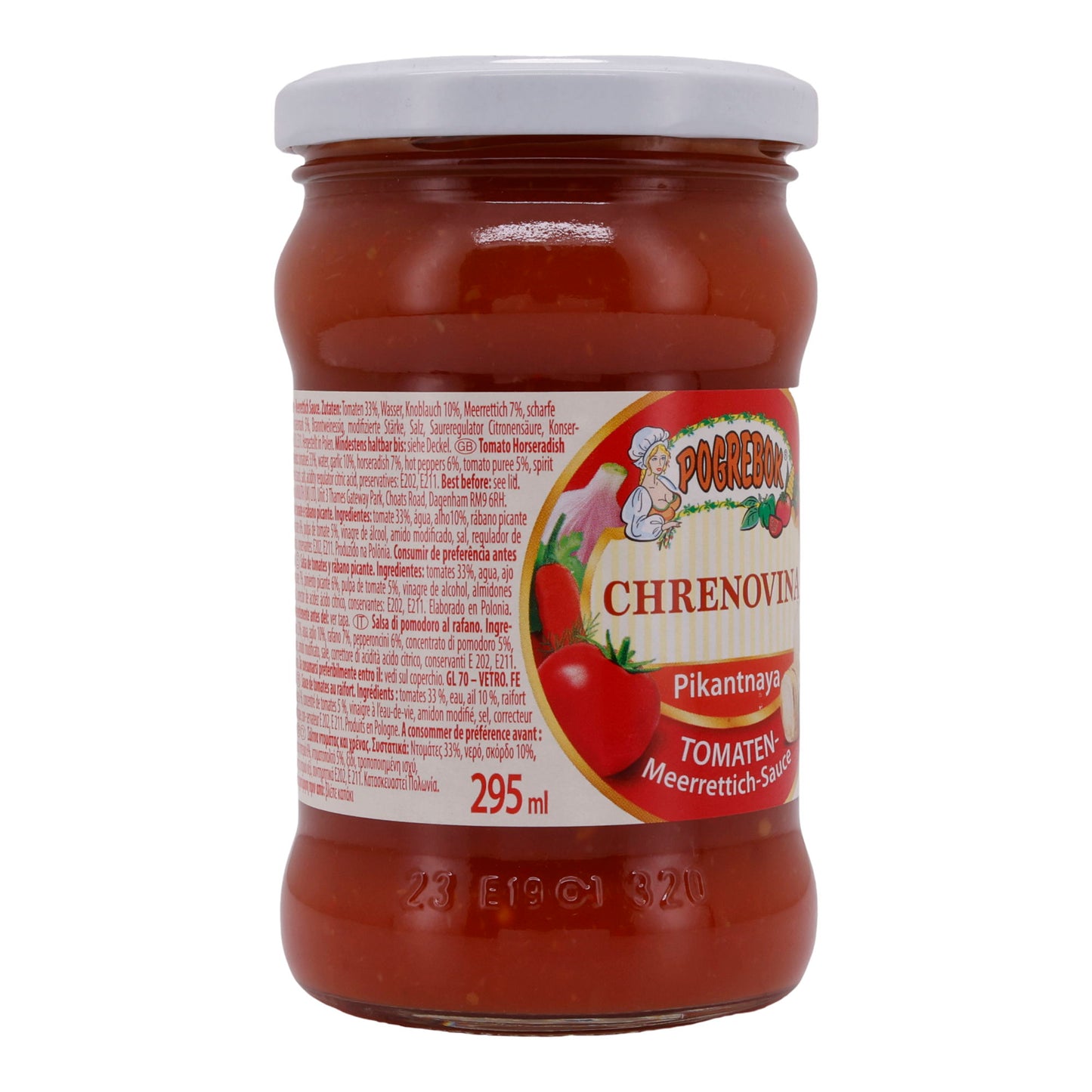 Sauce Pogrebok | Chrenovina | Pikante Tomaten-Meerrettich-Sauce | 295 ml Glas POGREBOK