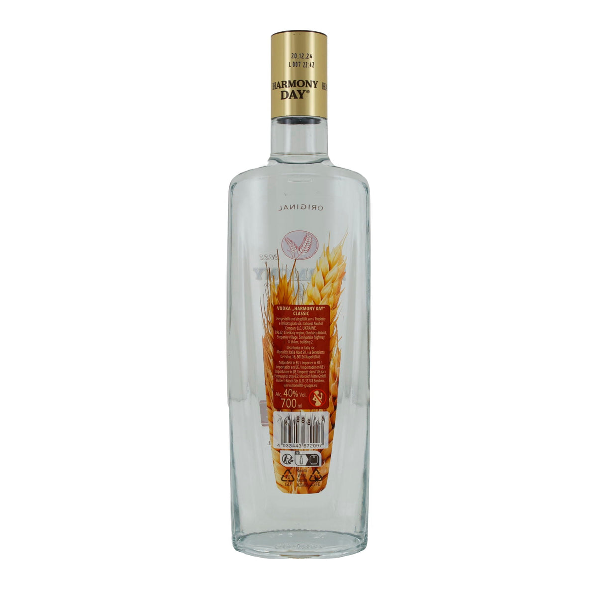 Wodka Vodka Harmony Day Classic | klar | 40 % Vol. | 0,7 l Harmony Day