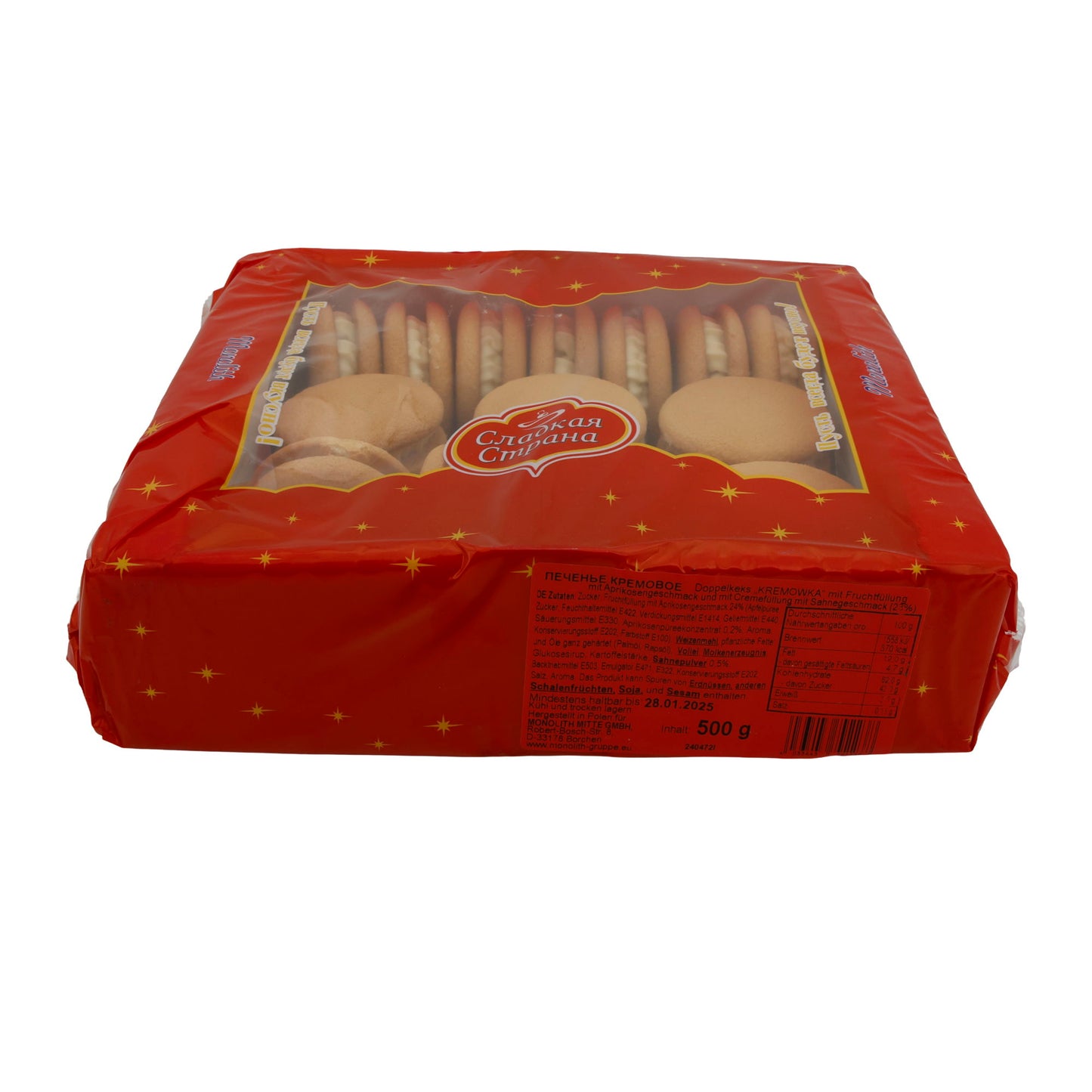 Doppelkekse Sladkaya Strana | Koekje | met abrikozenvulling | 500 g