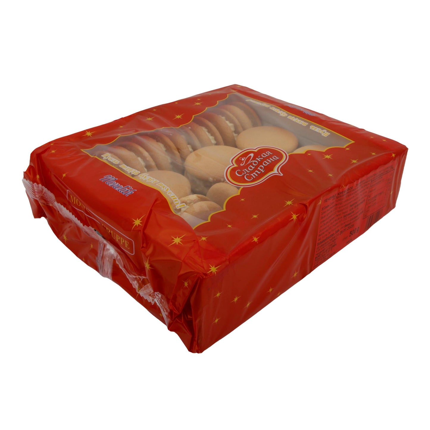 Doppelkekse Sladkaya Strana | Keks | mit Aprikosengeschmack-Füllung | 500 g KPEMOBOE