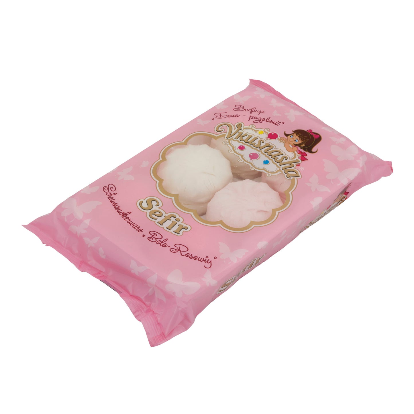 Schaumzuckerware Vkusnasha | Sefir | Bianco-rosa, dolce delizia | 350 g