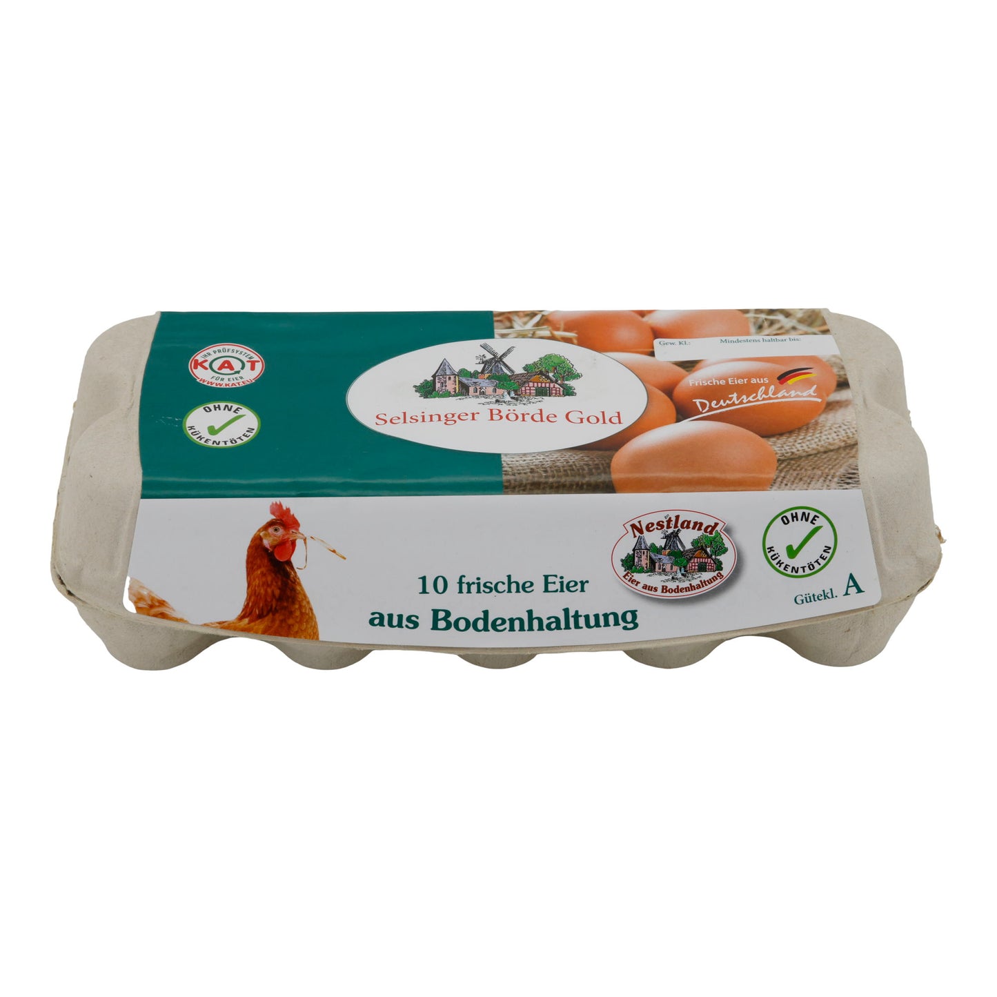 Börde Gold Eier Selsinger | Frische Eier | Bodenhaltung Klasse A | 10 Stück