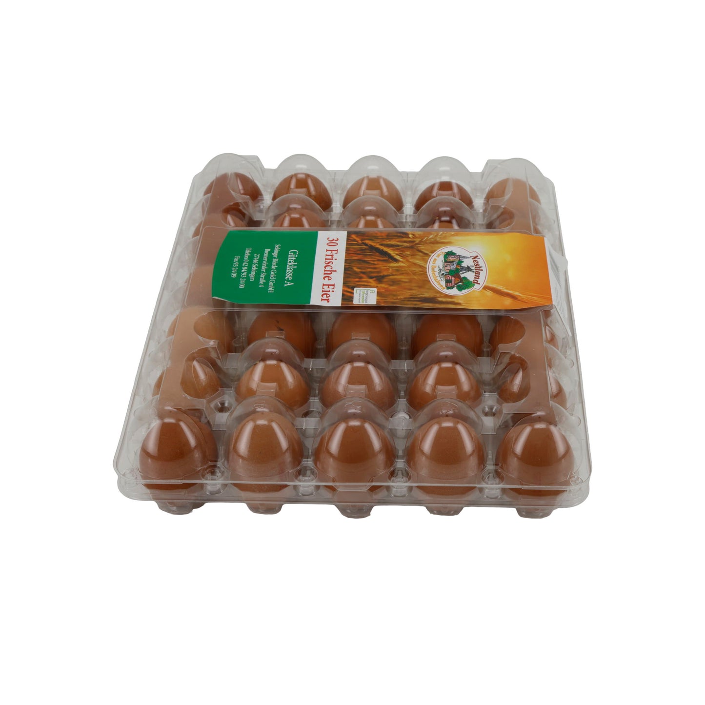 Frische Eier Nestland | Güteklasse A | Aus Bodenhaltung | 30 Stück