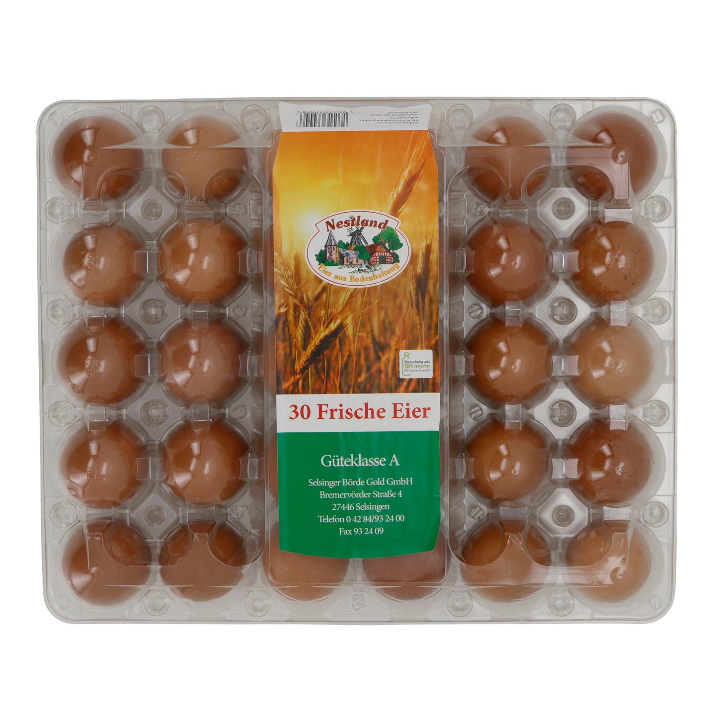 Frische Eier Nestland | Güteklasse A | Aus Bodenhaltung | 30 Stück