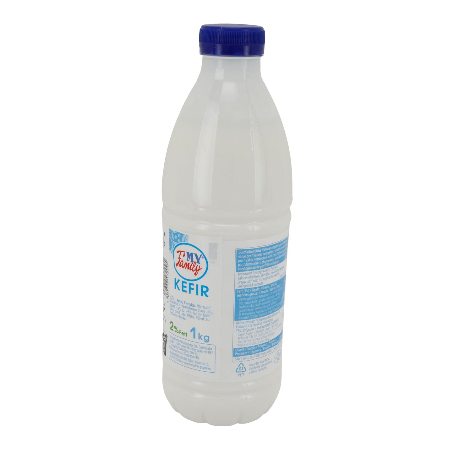 Kefir Моя Семья / My Family | Kefir | Da latte pastorizzato, 2 % di grassi | Bottiglia da 1 kg