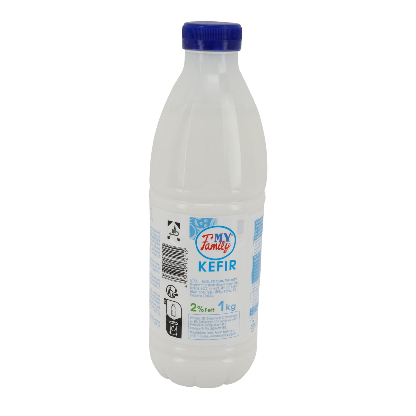 Kefir Моя Семья / My Family | Kefir | Da latte pastorizzato, 2 % di grassi | Bottiglia da 1 kg