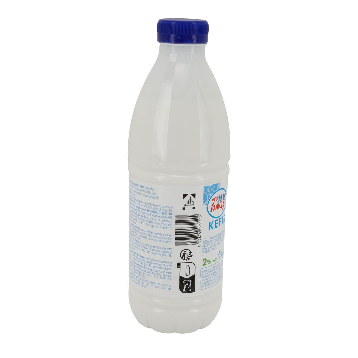 Kefir Моя Семья / My Family | Kefir | Da latte pastorizzato, 2 % di grassi | Bottiglia da 1 kg