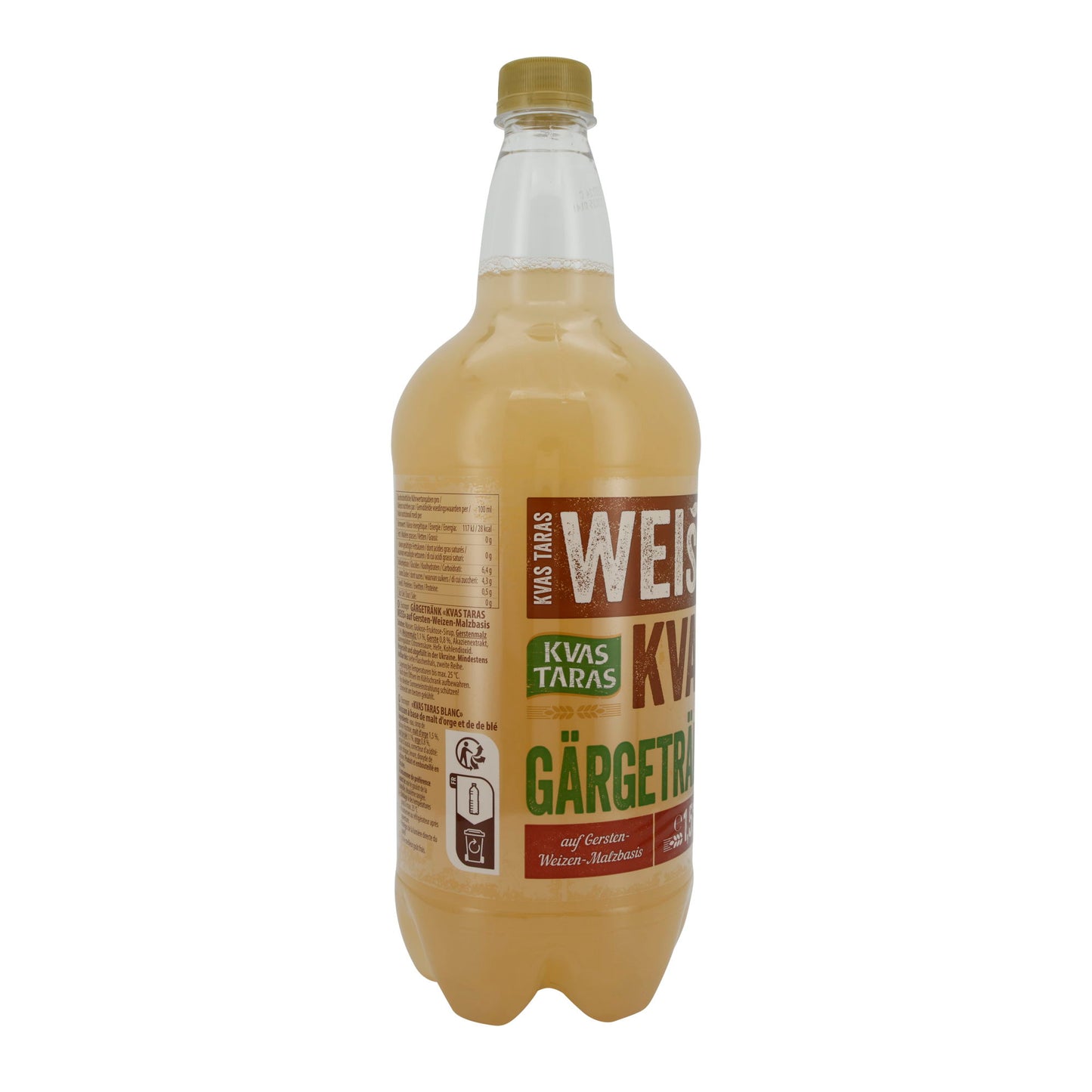 Bevanda fermentata rinfrescante Kvas Taras | con malto d'orzo e di frumento | 1,5L