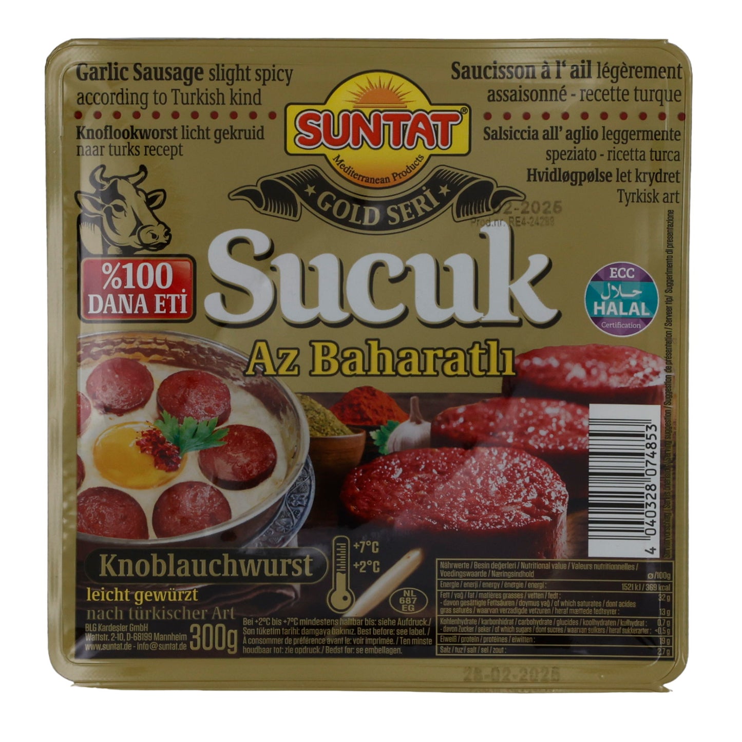 Knoblauchwurst Suntat | Sucuk | Würzig, türkisch | 300 g