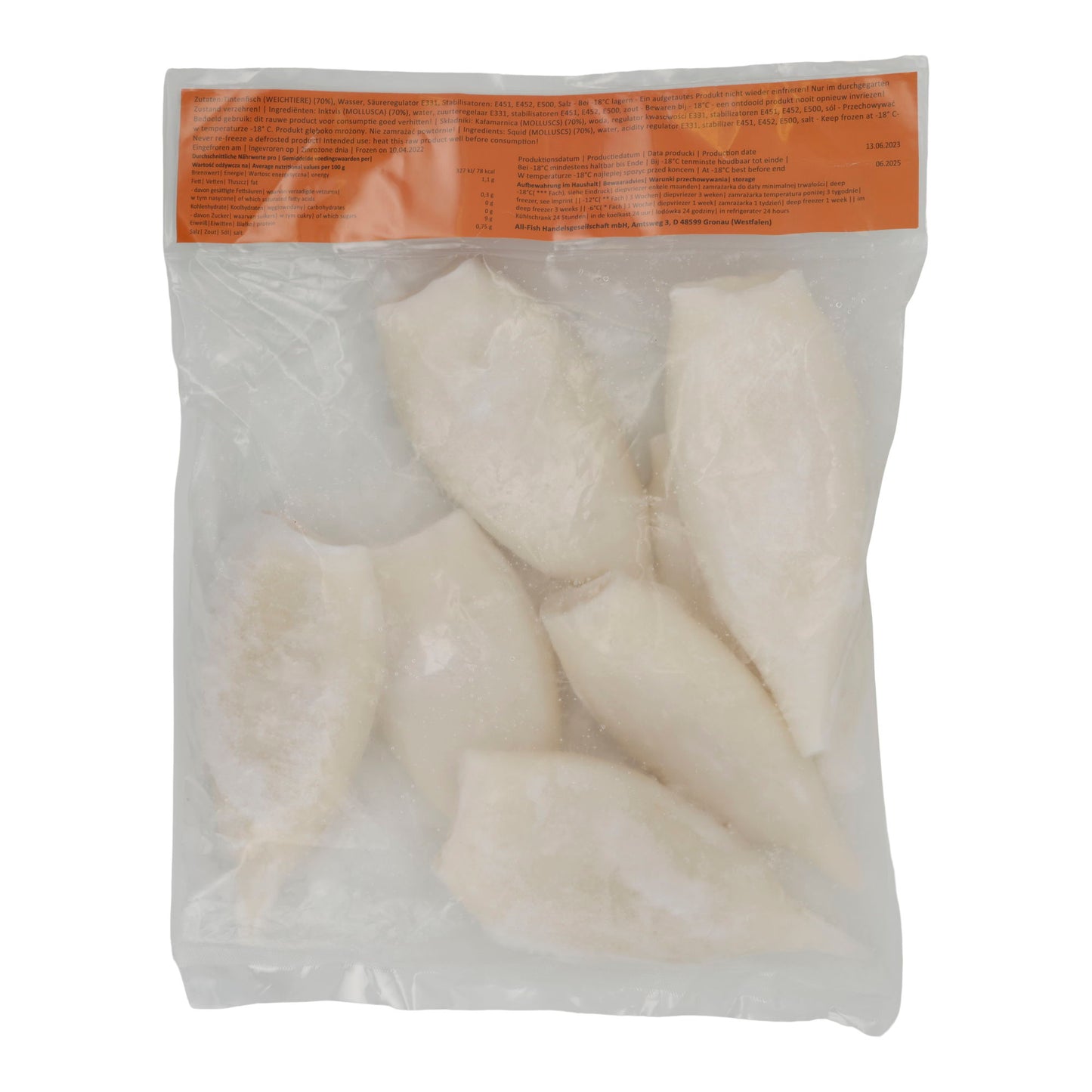 Kalmar Seawork | Kalmar-Tuben (Illex argentinus) | Surgelé, portion individuelle | 750 g