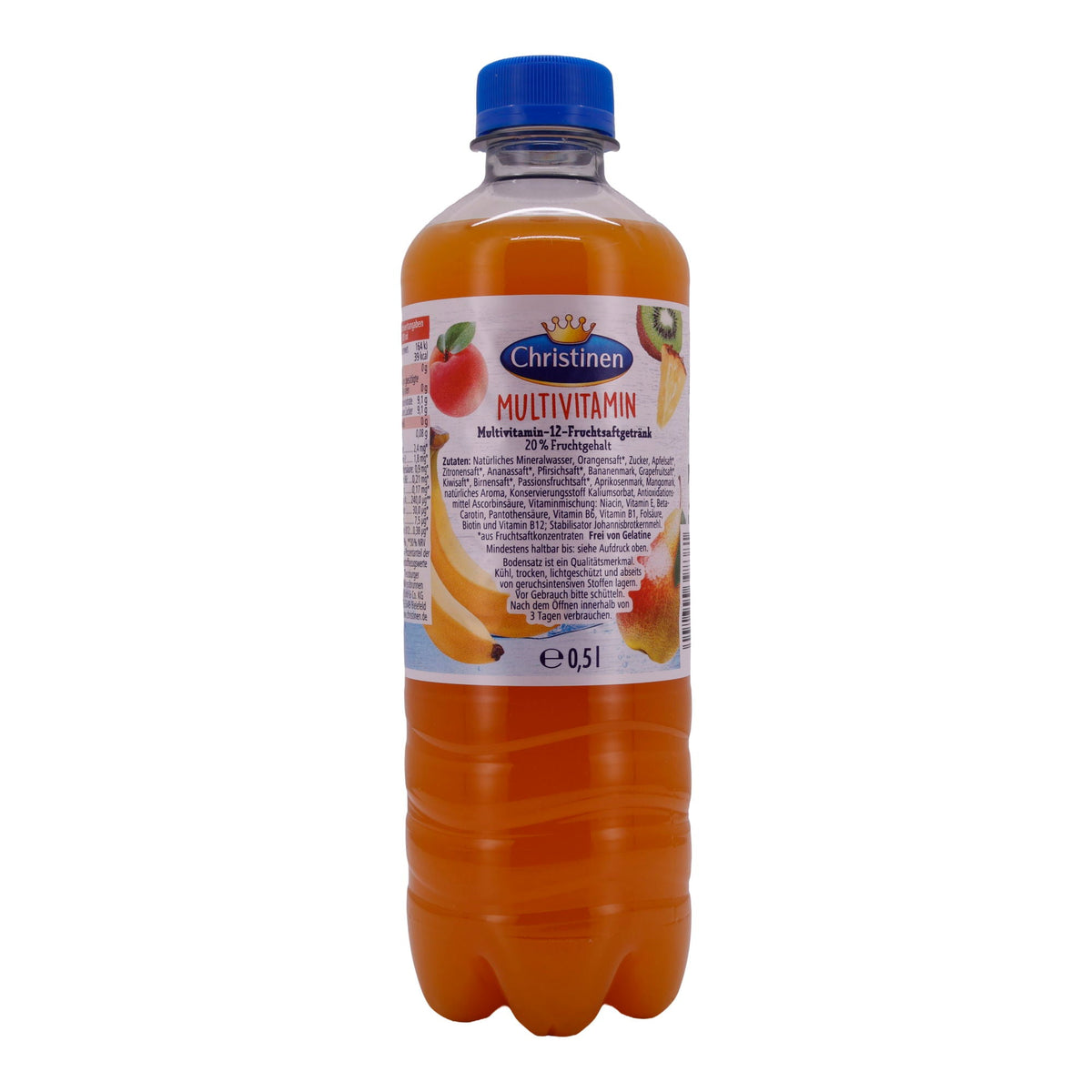 Multivitamin-12-Fruchtsaftgetränk Christinen | Getränk | Mit natürlichem Mineralwasser und 20 % Fruchtgehalt | 0,5 L CHRISTINEN