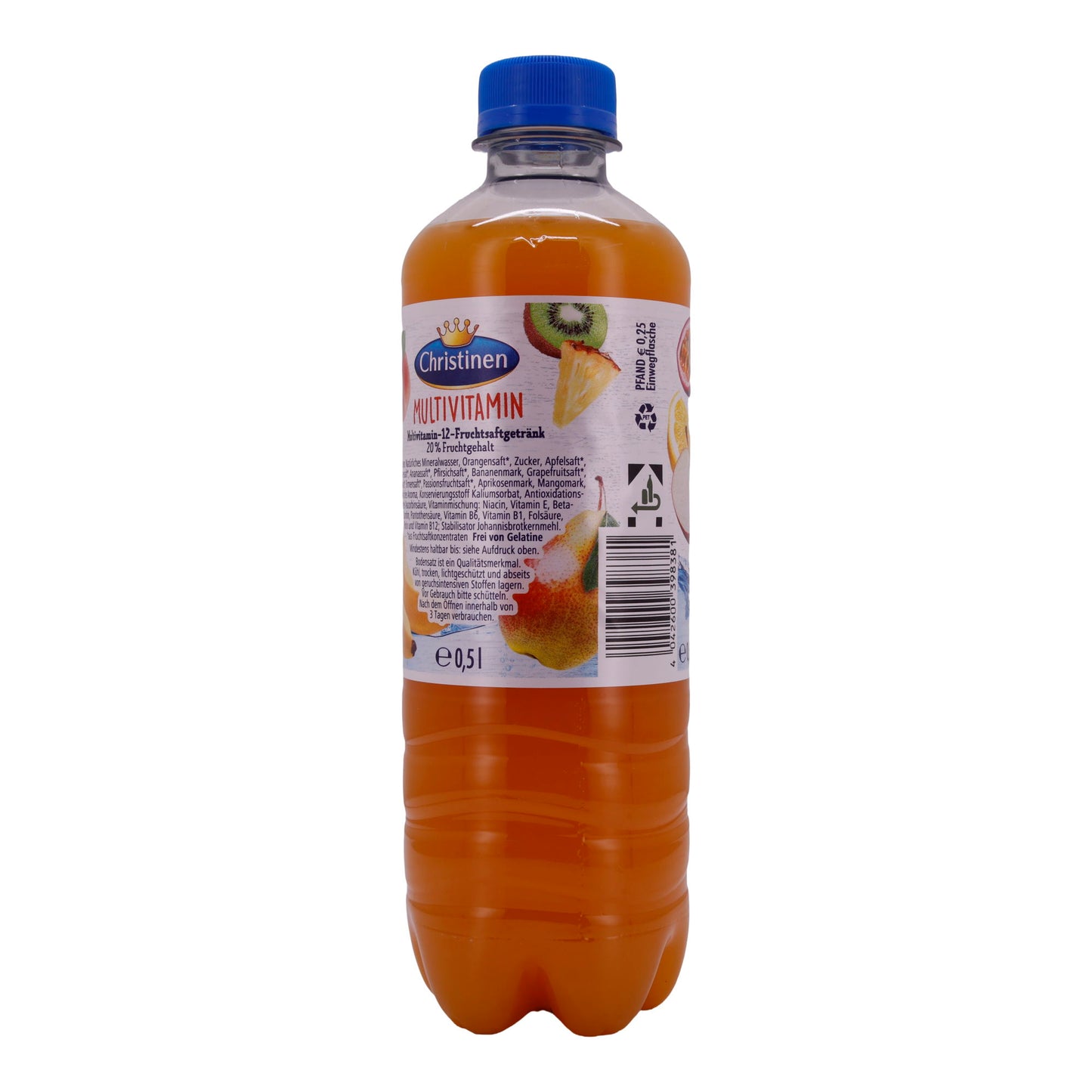 Multivitamine-12-fruitsapdrank Christinen | Drank | Met natuurlijk mineraalwater en 20% vruchtgehalte | 0,5 L