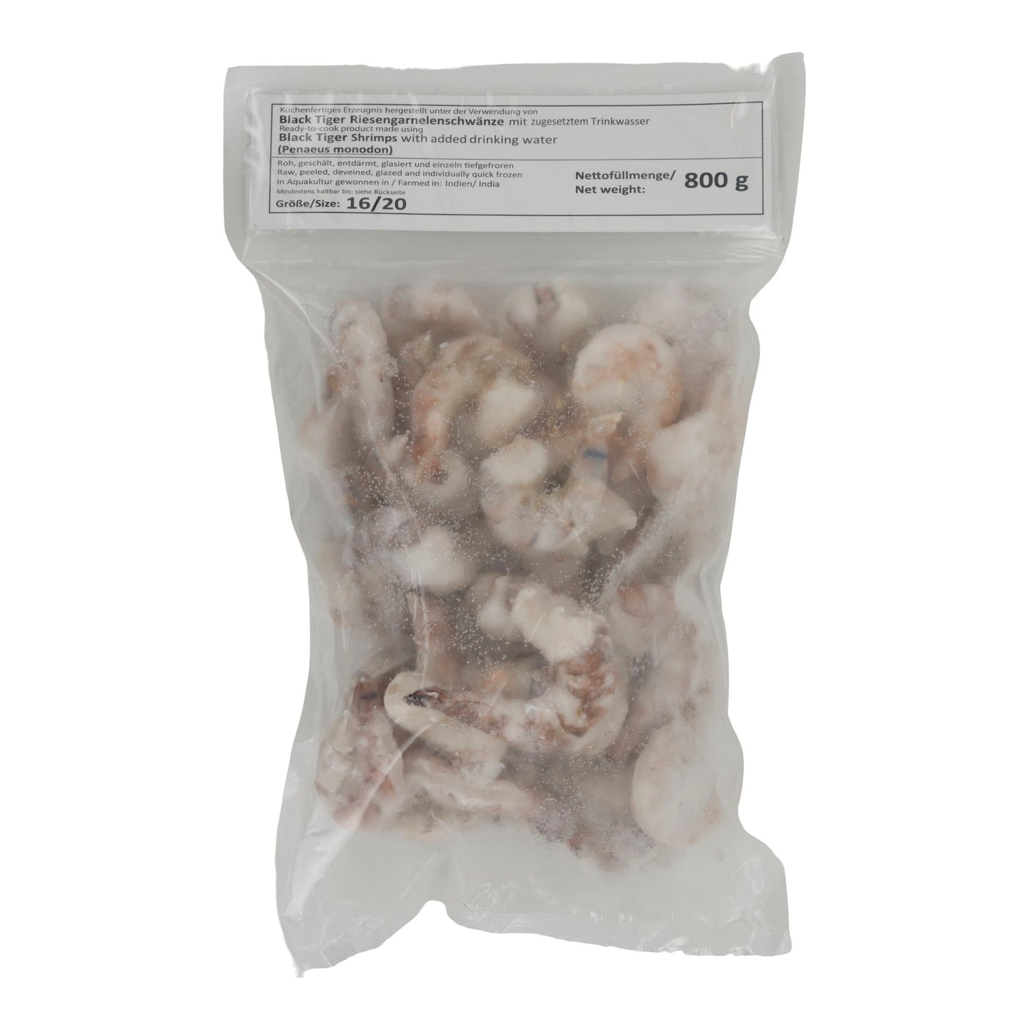 Crevettes géantes Black Tiger | Décortiquées, déveinées | Surgelées, taille 16/20 | 800 g