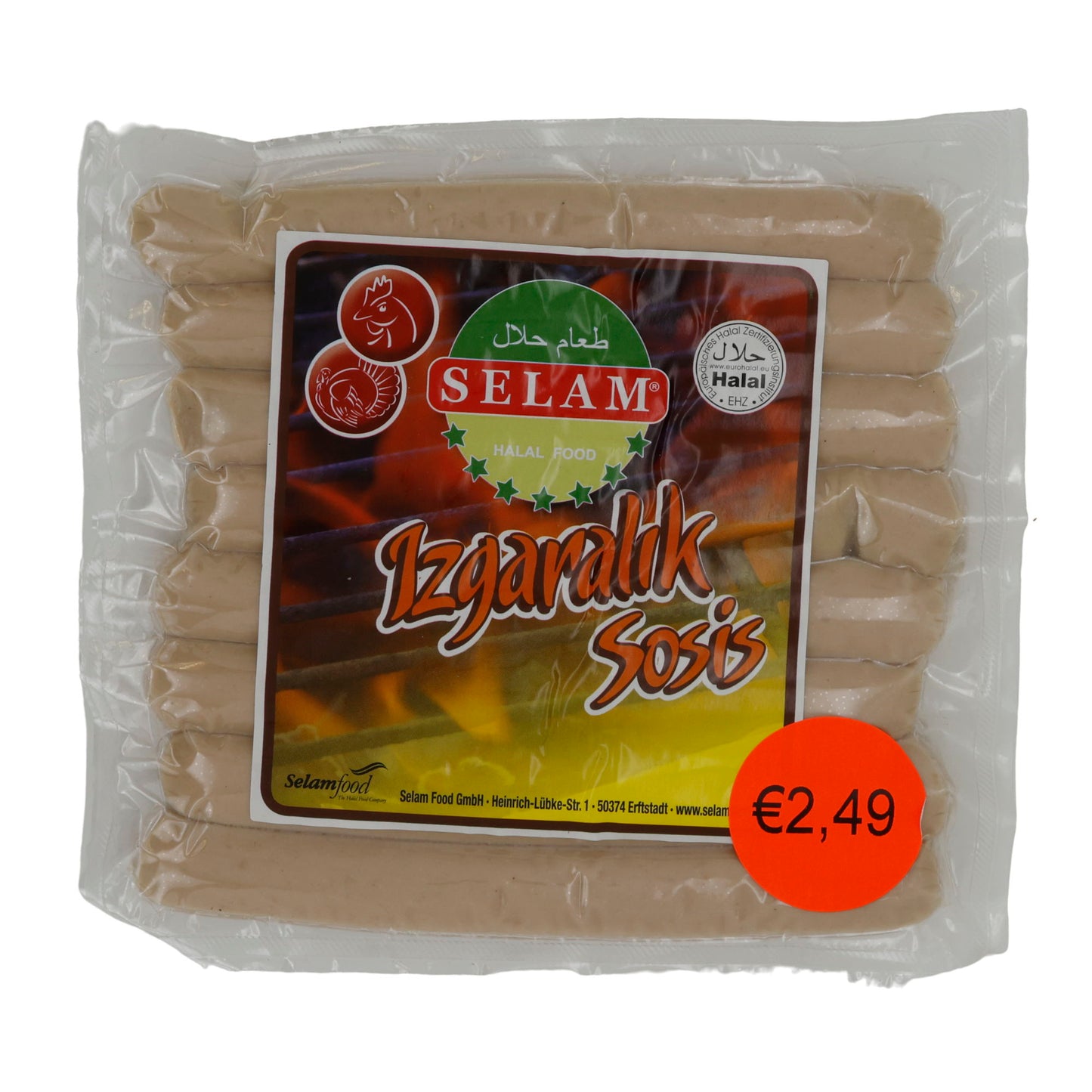 Grillwürstchen Selam | Izgaralık Sosis | Halal, Hähnchen & Pute | 400 g