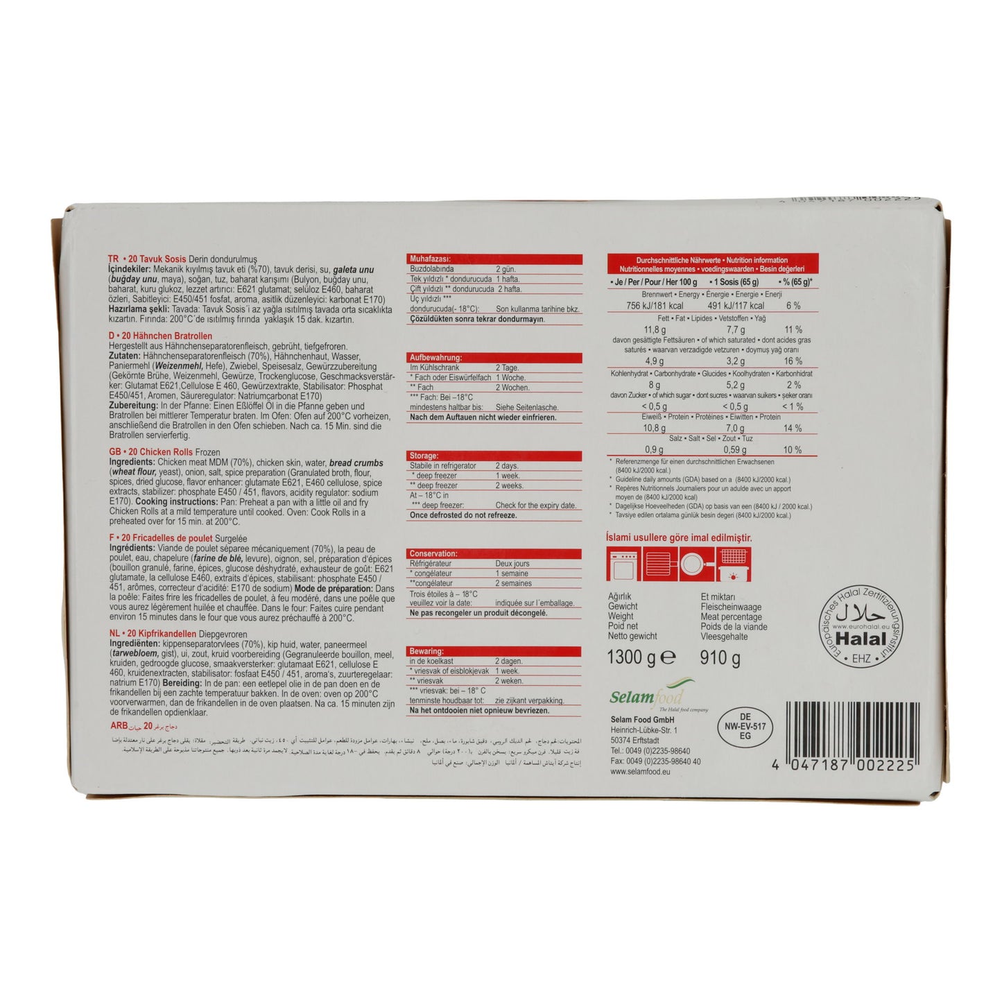 Köfte Selam | Akçaabat | Mini polpette di manzo, Halal, surgelate | 600 g