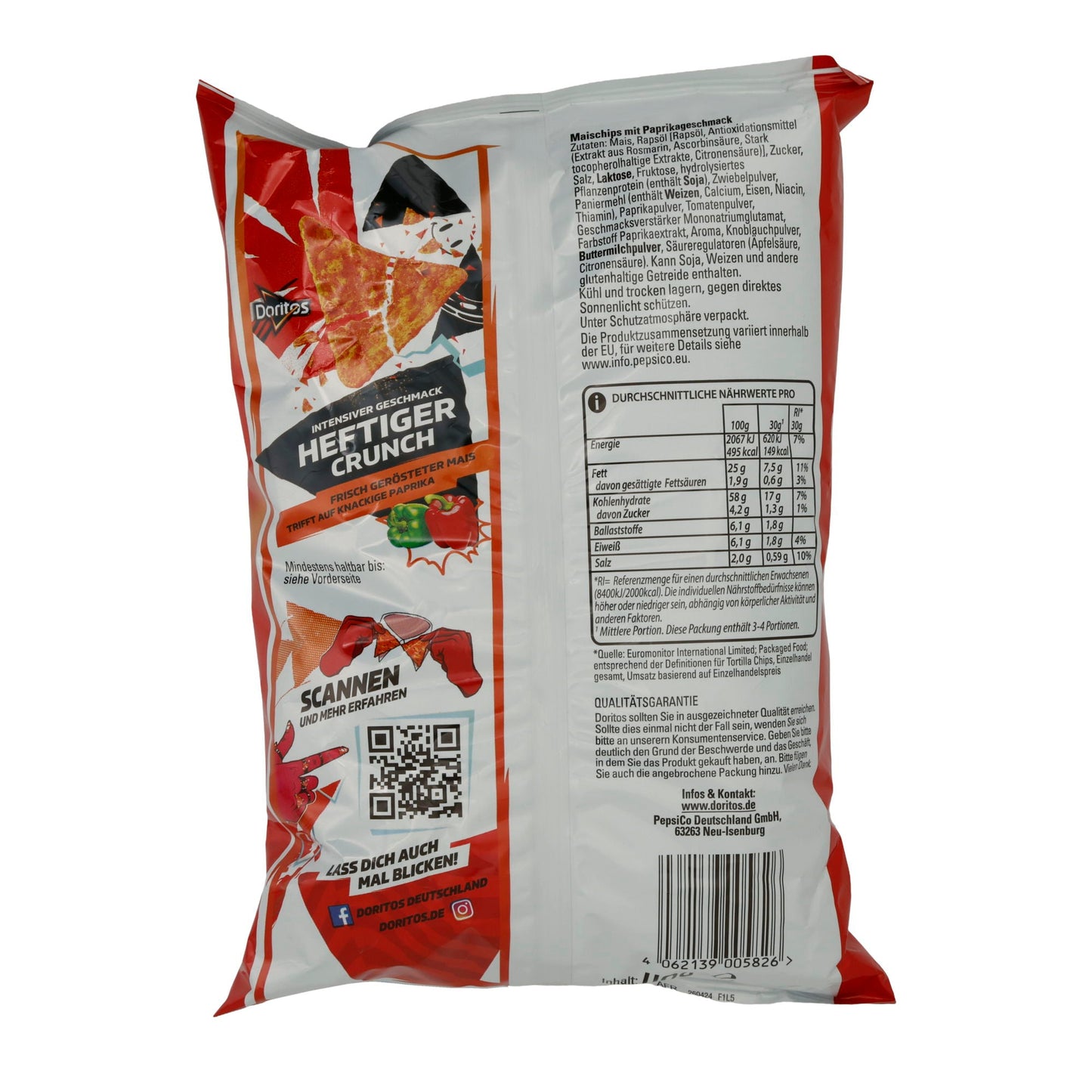 Tortilla Chips Doritos | Paprika | Knusprig, Paprikageschmack | 150g DORITOS