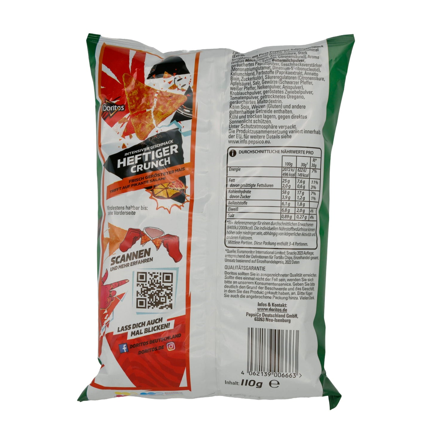 Chips Doritos | Pizza Salami | Intensiver Geschmack, kräftiger Crunch | 110 g DORITOS