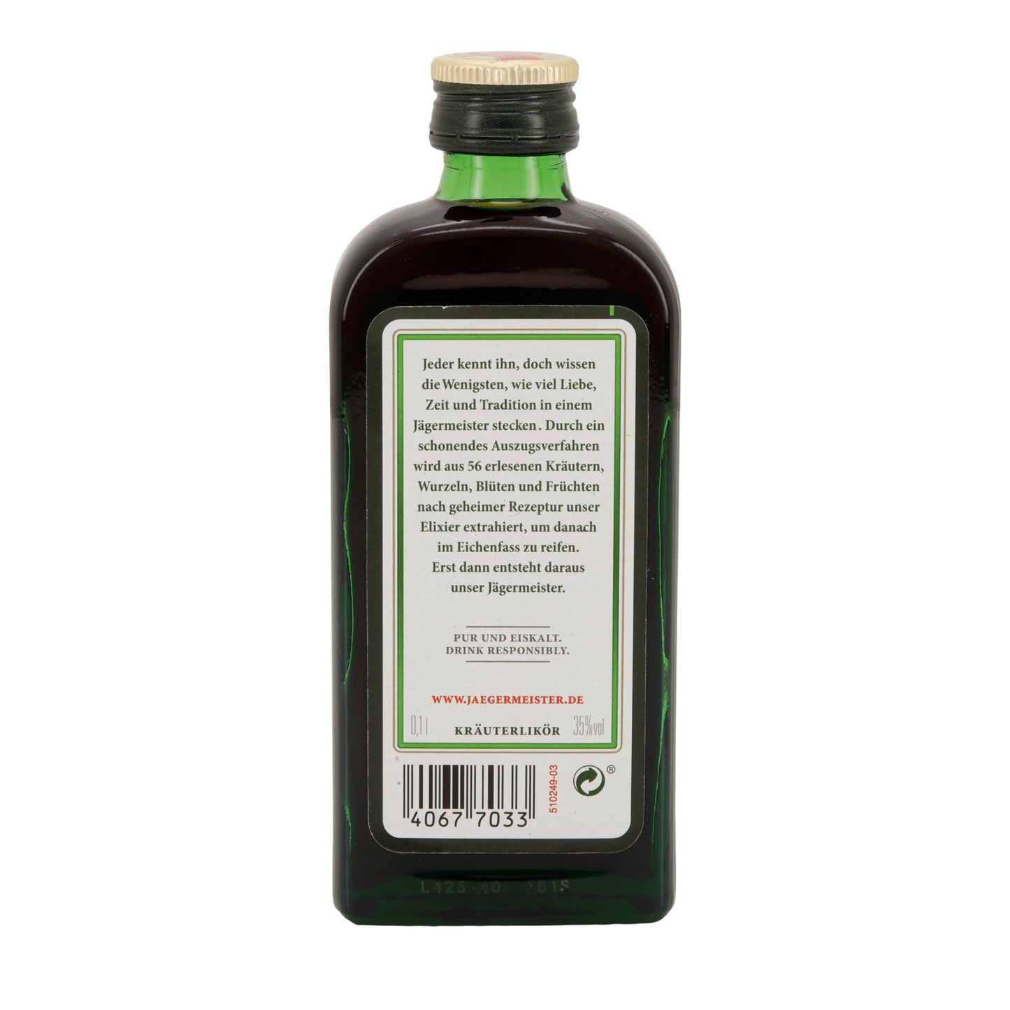 Jägermeister | Kräuterlikör | 56 Kräuter | 35 % vol | 100 ml