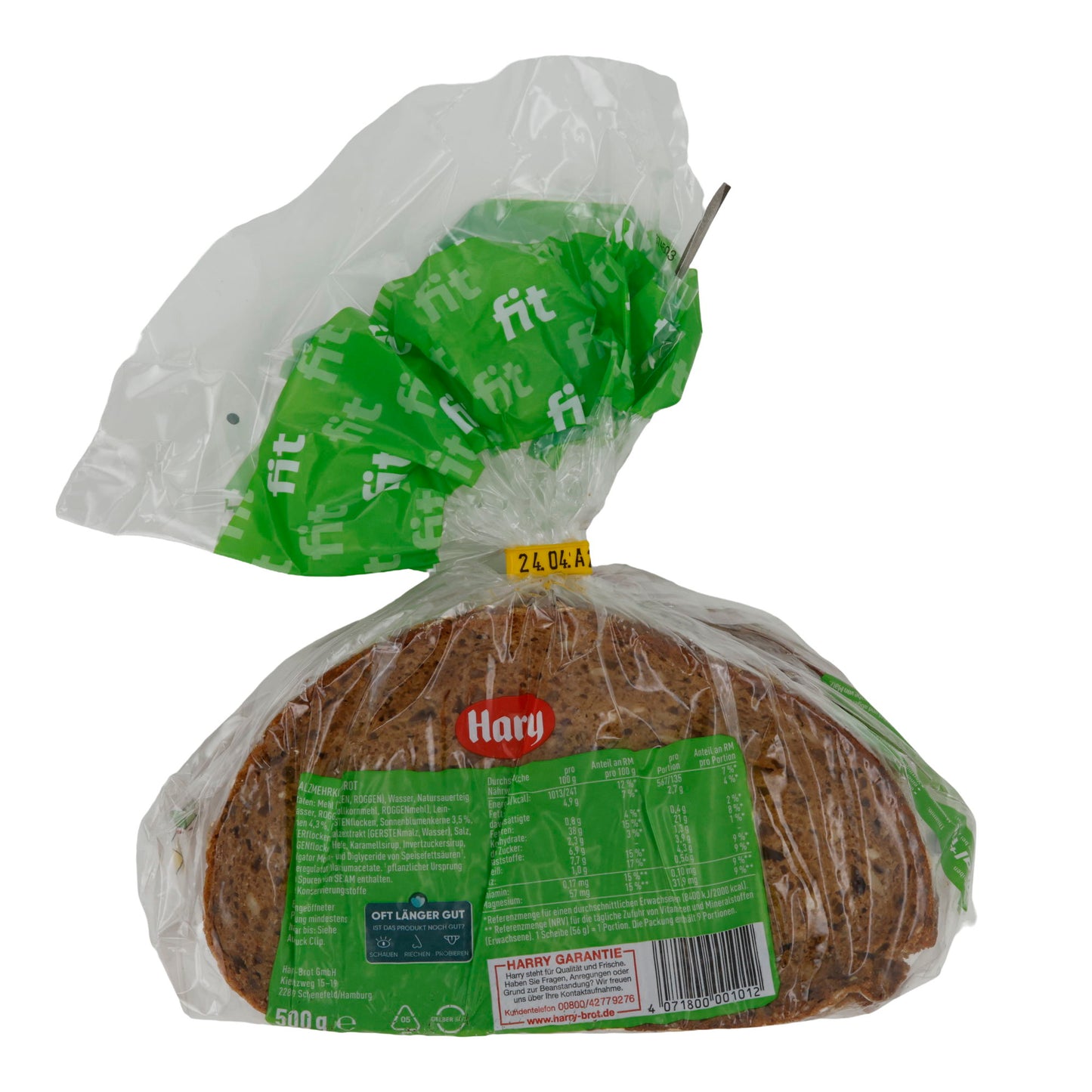 Vollkornbrot Harry | Vital + Fit | Mit Leinsamen und Sonnenblumenkernen | 500 g