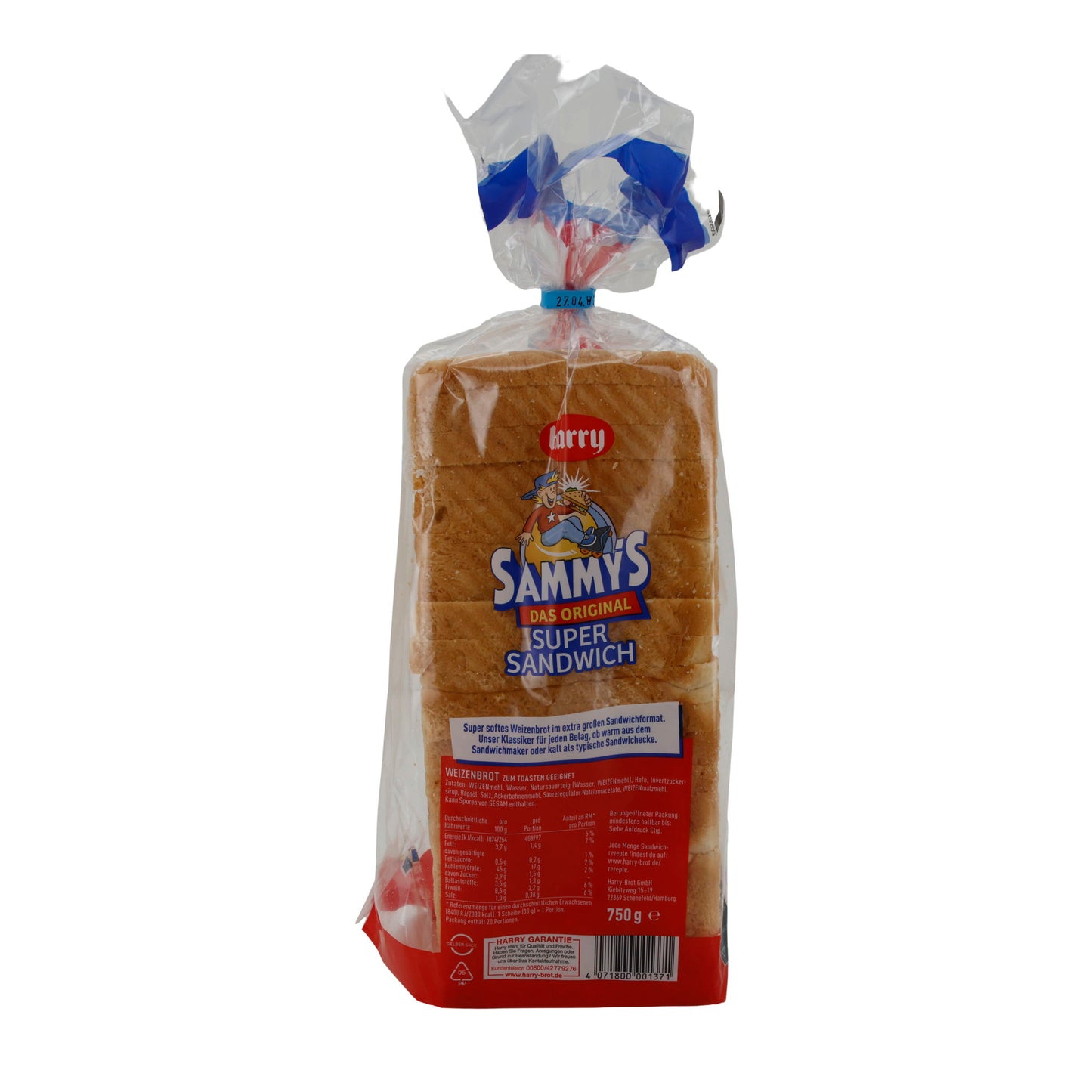 Weizenbrot Harry Sammy's | Super Sandwich | Weich, XL-Format | 750 g