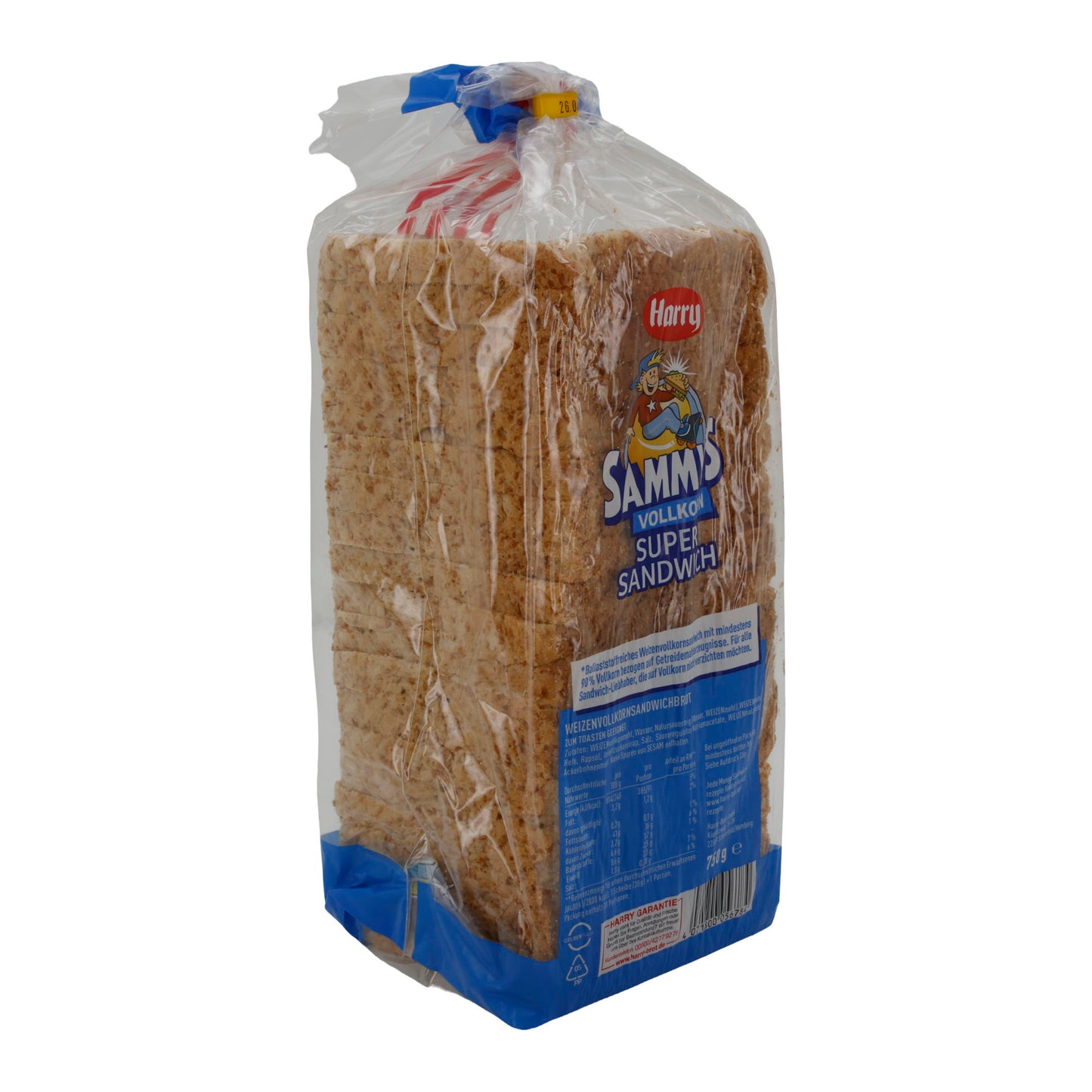 Vollkornbrot Harry Sammys | Super Sandwich | Weich, Toast- und Sandwichbrot | 750 g