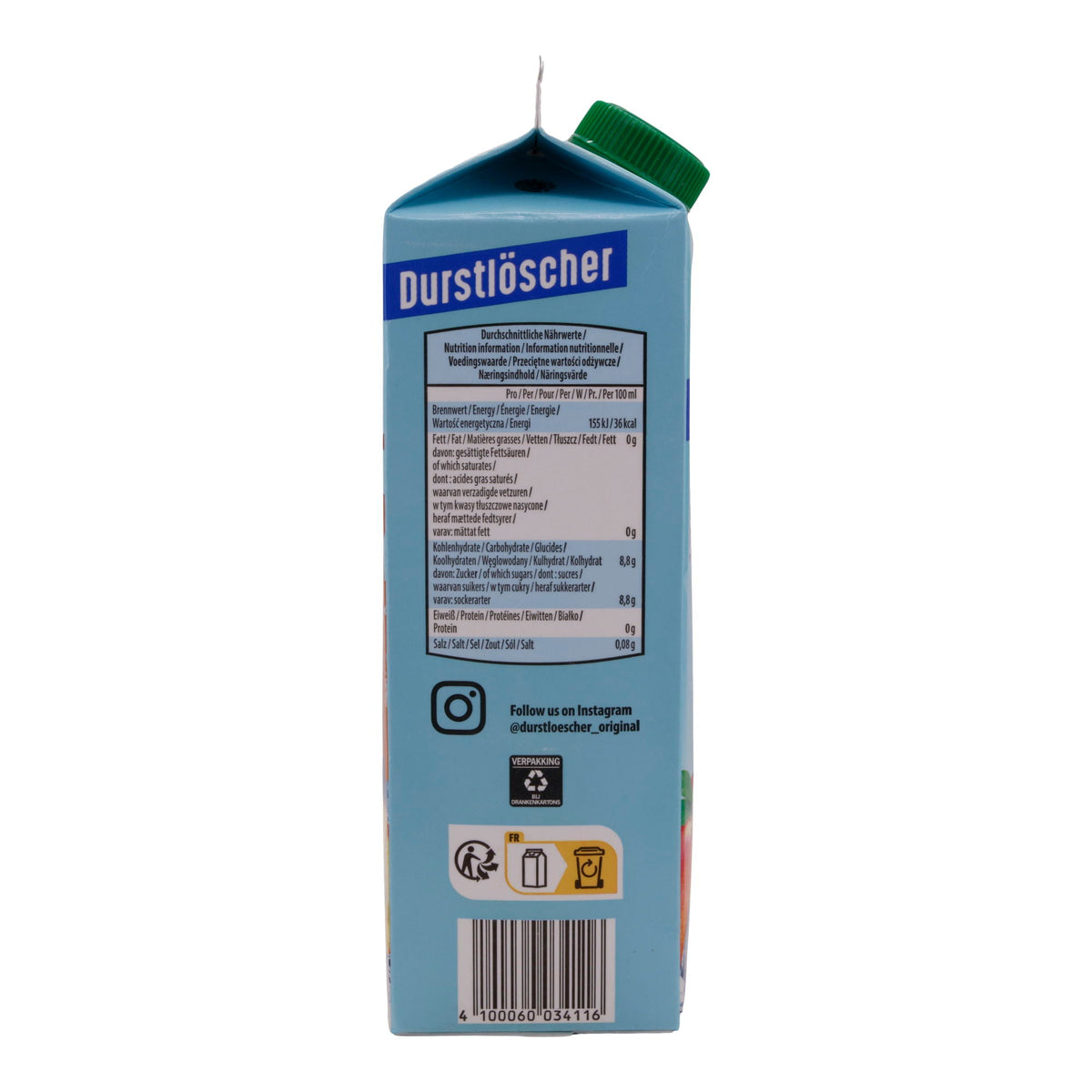 Eistee Durstlöscher | Pfirsichgeschmack | Erfrischungsgetränk mit natürlichem Aroma, vegan | 1 Liter DURSTLÖSCHER