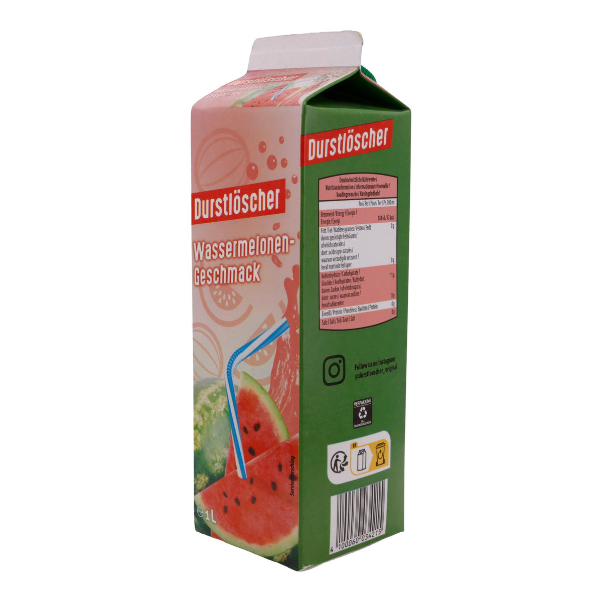 Wassermelonen-Geschmack Durstlöscher | Vegan | Erfrischungsgetränk mit natürlichem Aroma | 1 Liter DURSTLÖSCHER