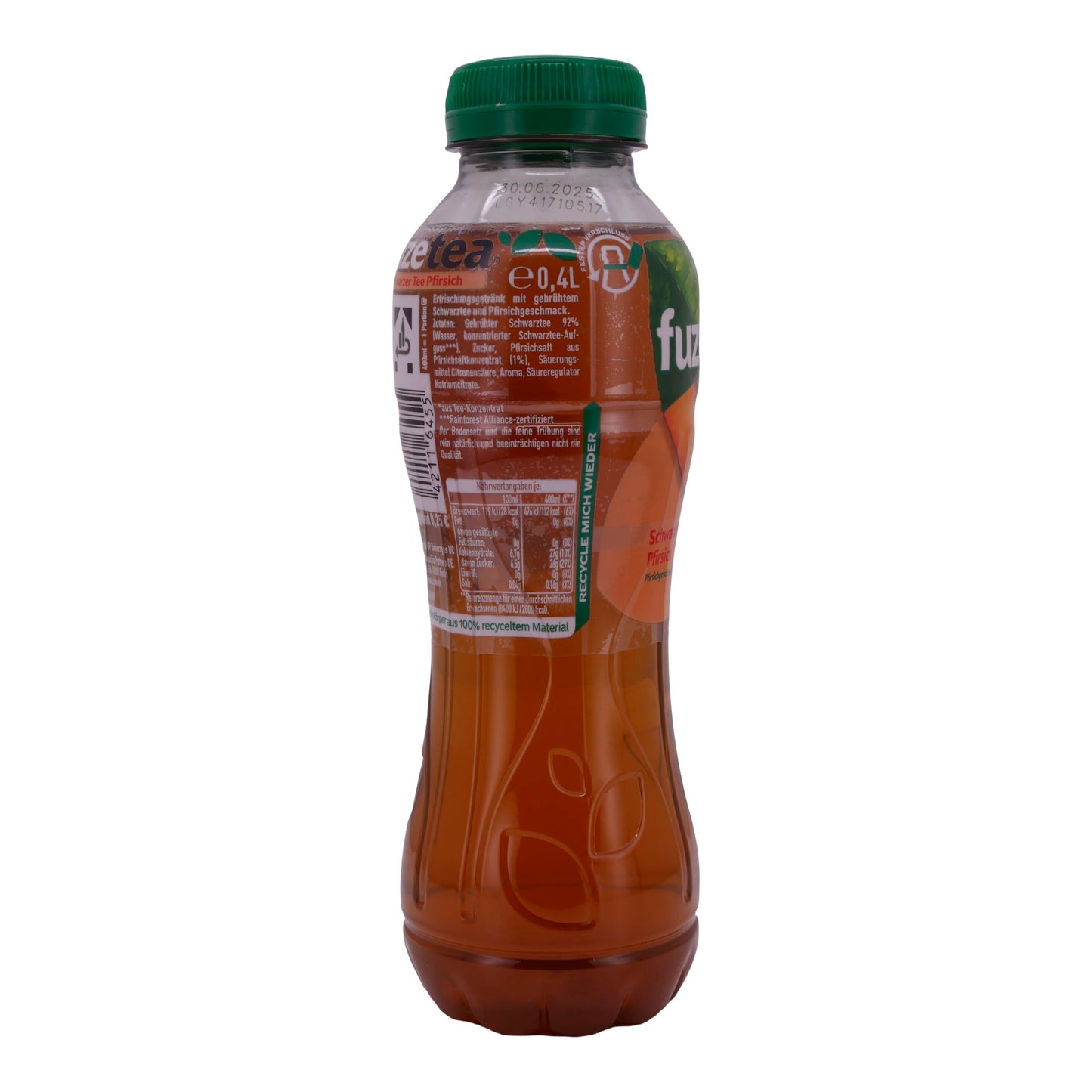 Erfrischungsgetränk Fuze Tea | Schwarzer Tee Pfirsich | Mit natürlichem Pfirsichgeschmack | 0,4 L