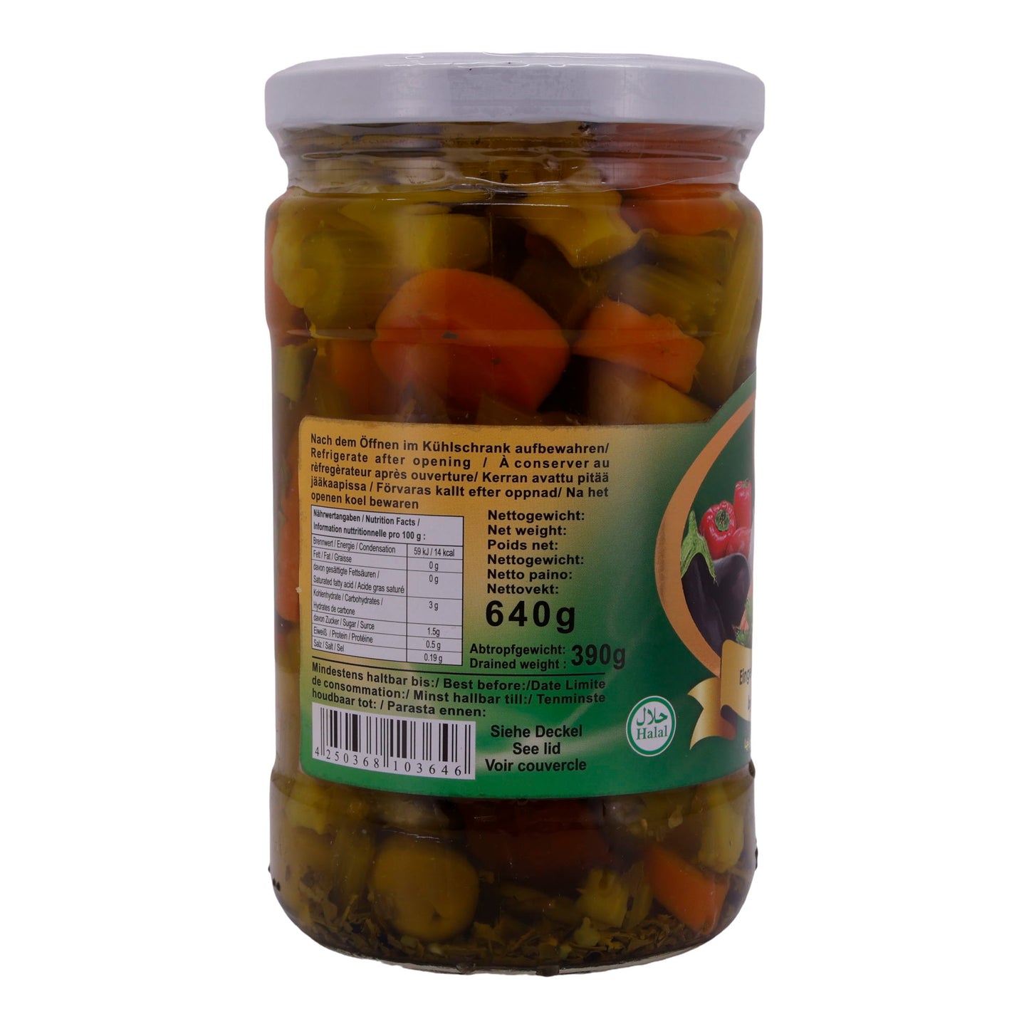 Ingelegde Groenten Pamir | Groenten in Marinade | Pittig | 640 g