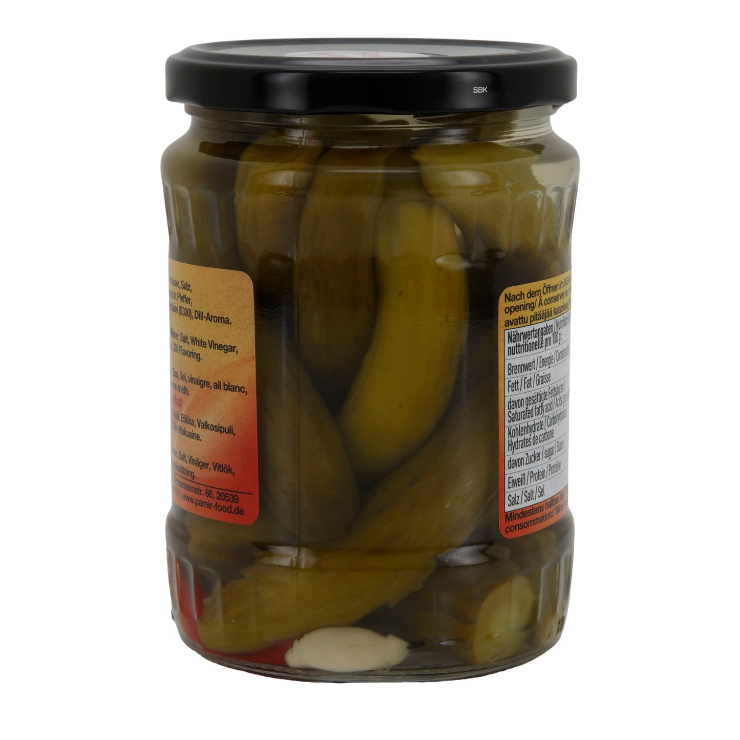 Salzgurken Pamir | Ingelegde | knapperige, kruidige pekel | 560 g glas