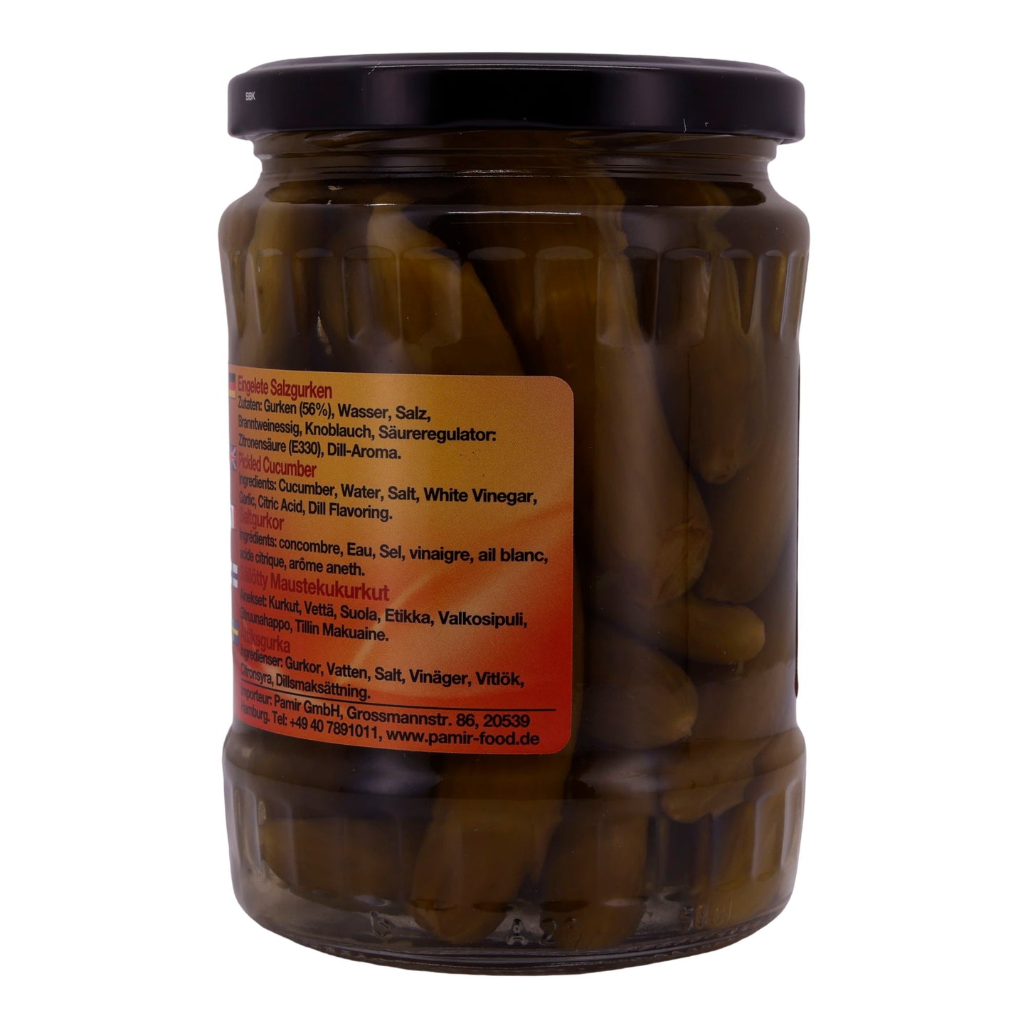 Salzgurken Pamir | Eingelegt | Knackig, mit Dill-Aroma | 560g