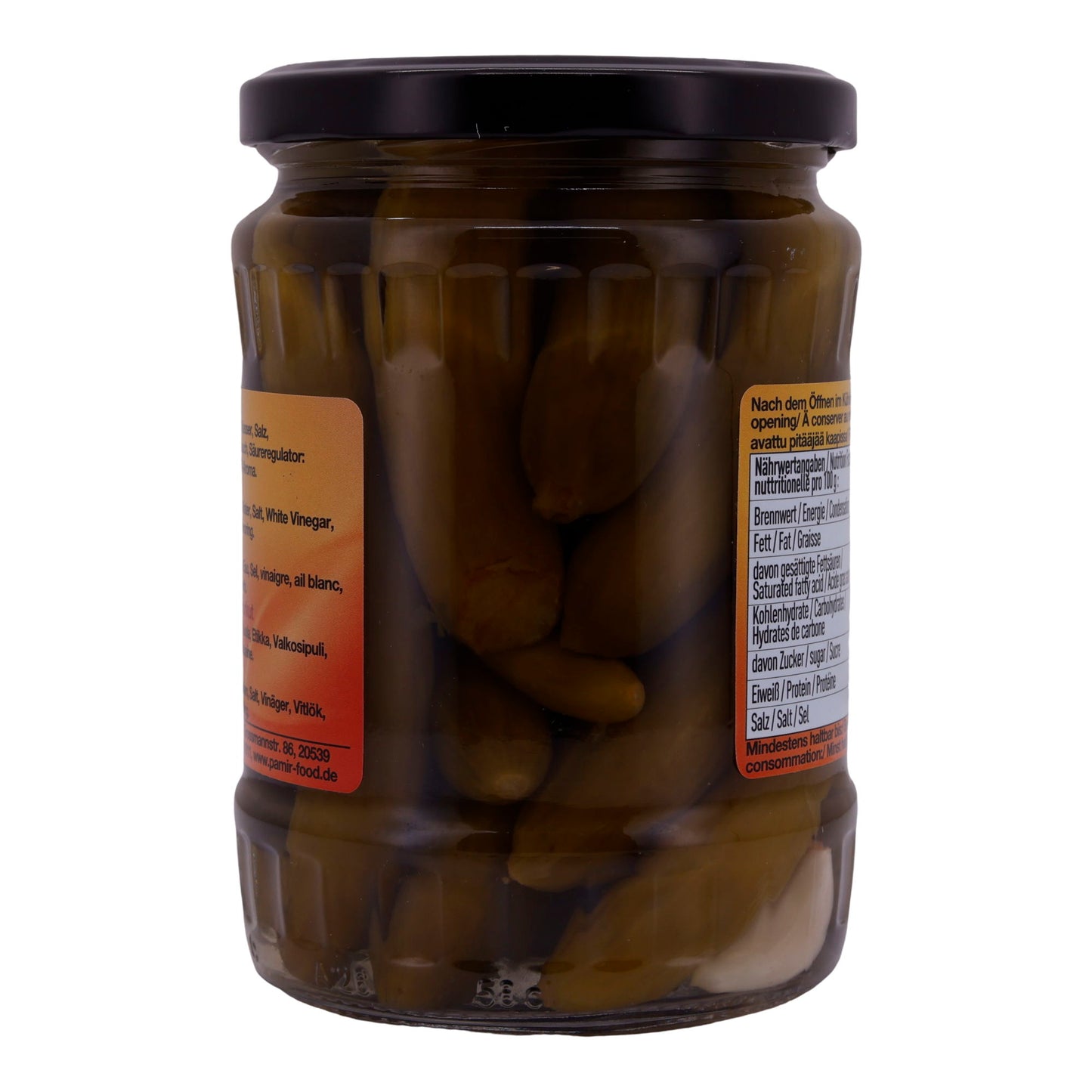 Salzgurken Pamir | Eingelegt | Knackig, mit Dill-Aroma | 560g