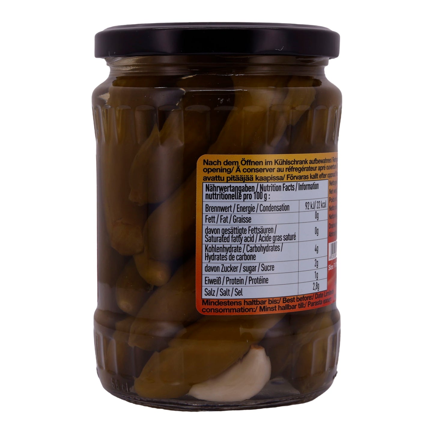 Salzgurken Pamir | Eingelegt | Knackig, mit Dill-Aroma | 560g
