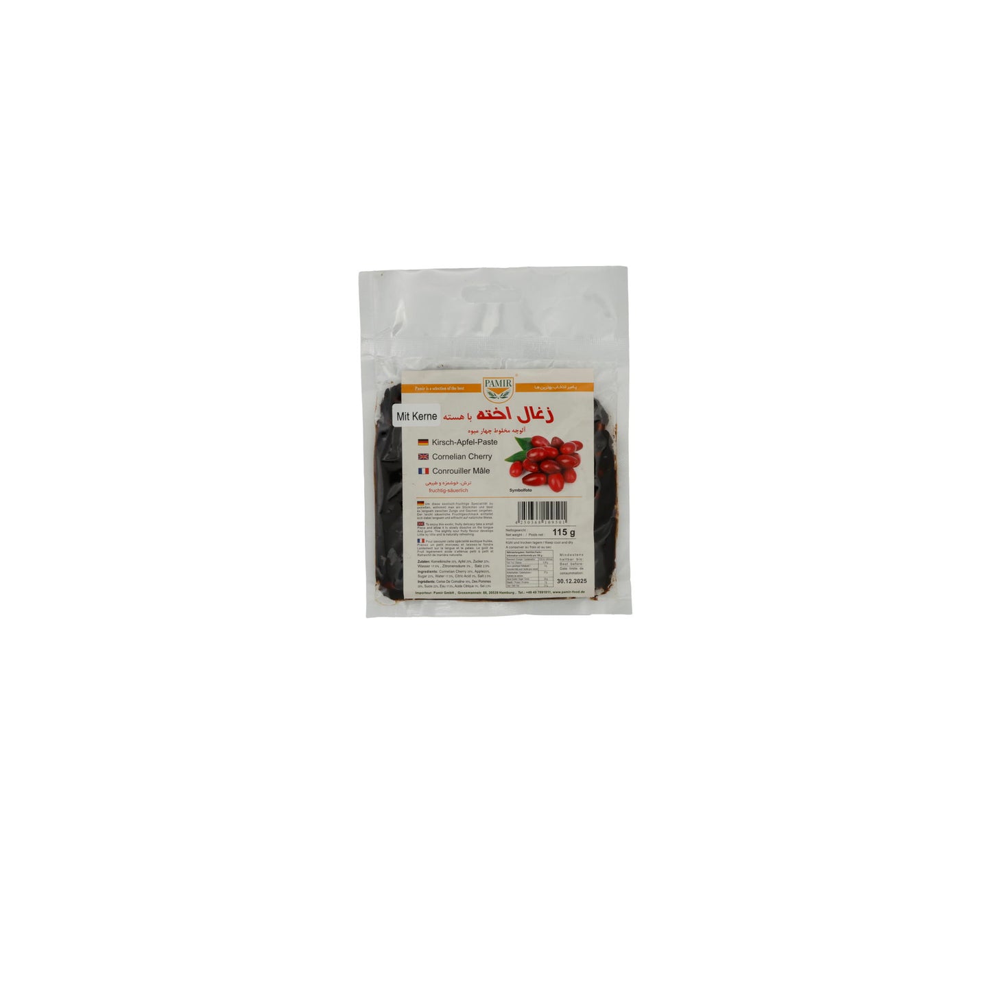 Fruit Paste Pamir | Cherry-Apple (Cornelian Cherry) | With Seeds, Fruity-Tart | 115g