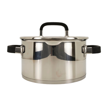 Almina Edelstahl Kochtopf – 22 cm, 4,5 Liter – Induktionsgeeignet mit Glasdeckel ALMINA