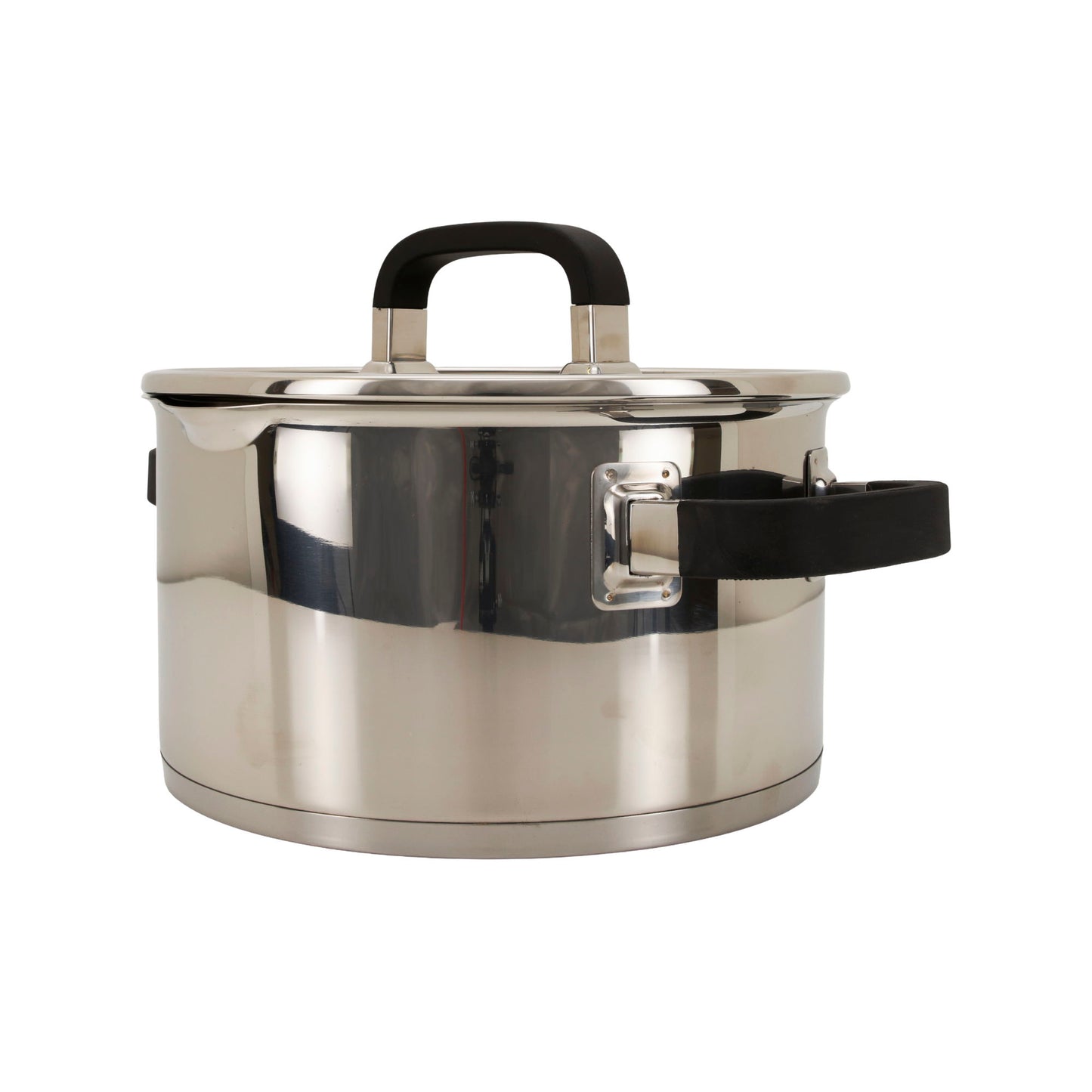 Almina Edelstahl Kochtopf – 22 cm, 4,5 Liter – Induktionsgeeignet mit Glasdeckel