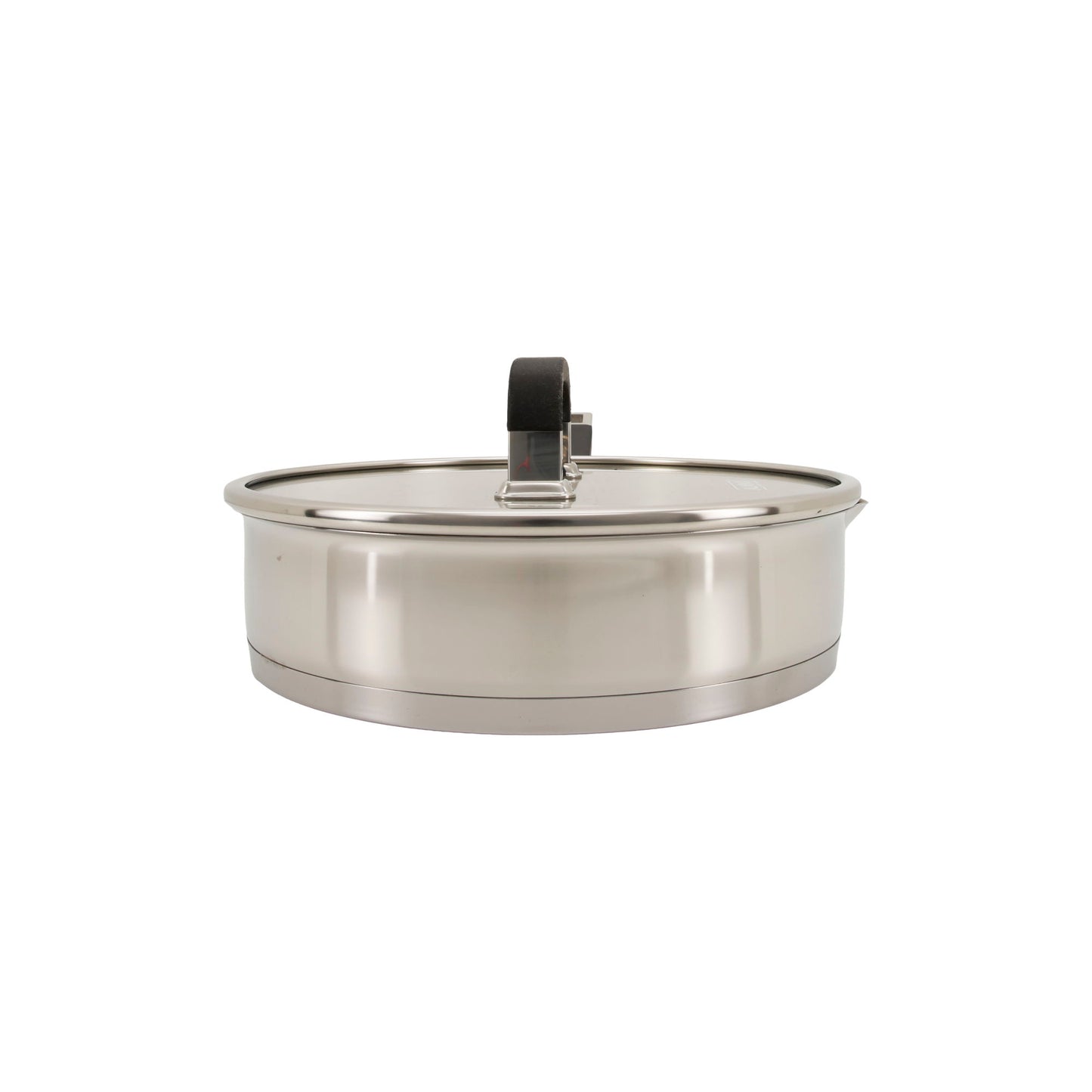 Almina Edelstahl Bratpfanne mit Glasdeckel – 24 cm, 2,6 Liter, Induktionsgeeignet