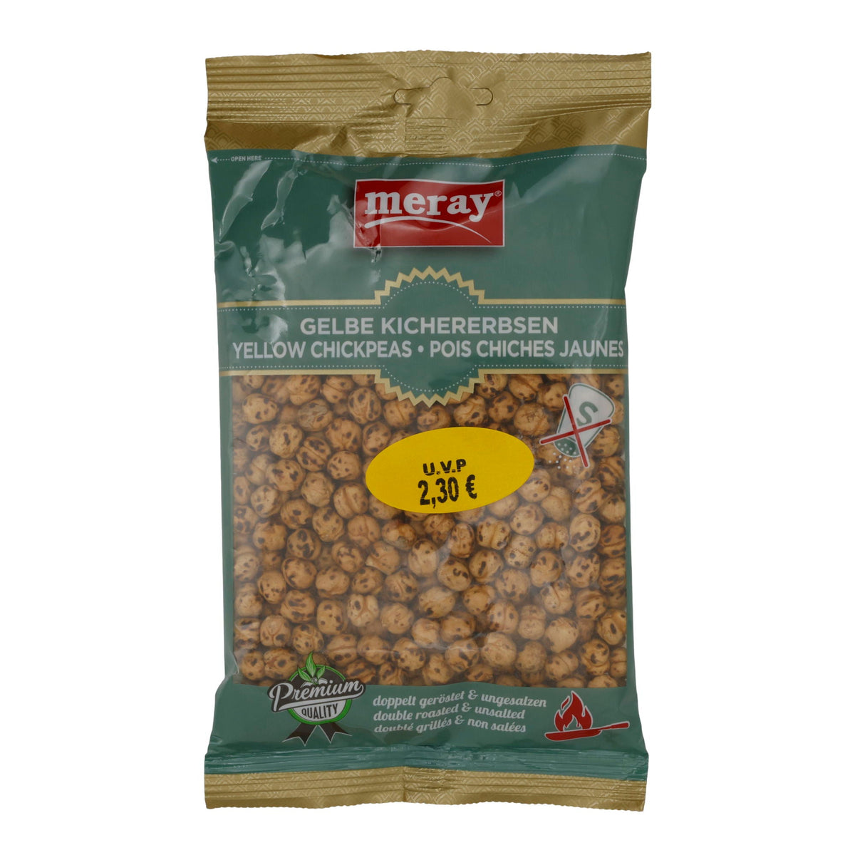 Kichererbsen Meray | Gelbe Kichererbsen | Knusprig geröstet und ungesalzen | 250 g MERAY
