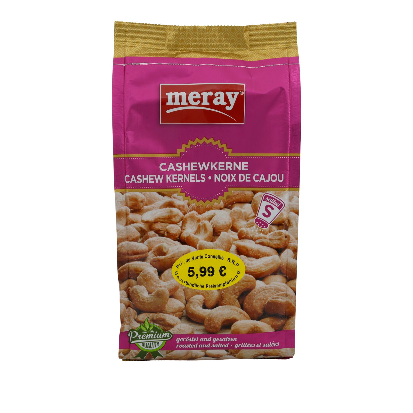 Cashewkerne Meray | Geroosterd en gezouten | Premium snack met fijne smaak | 300 g