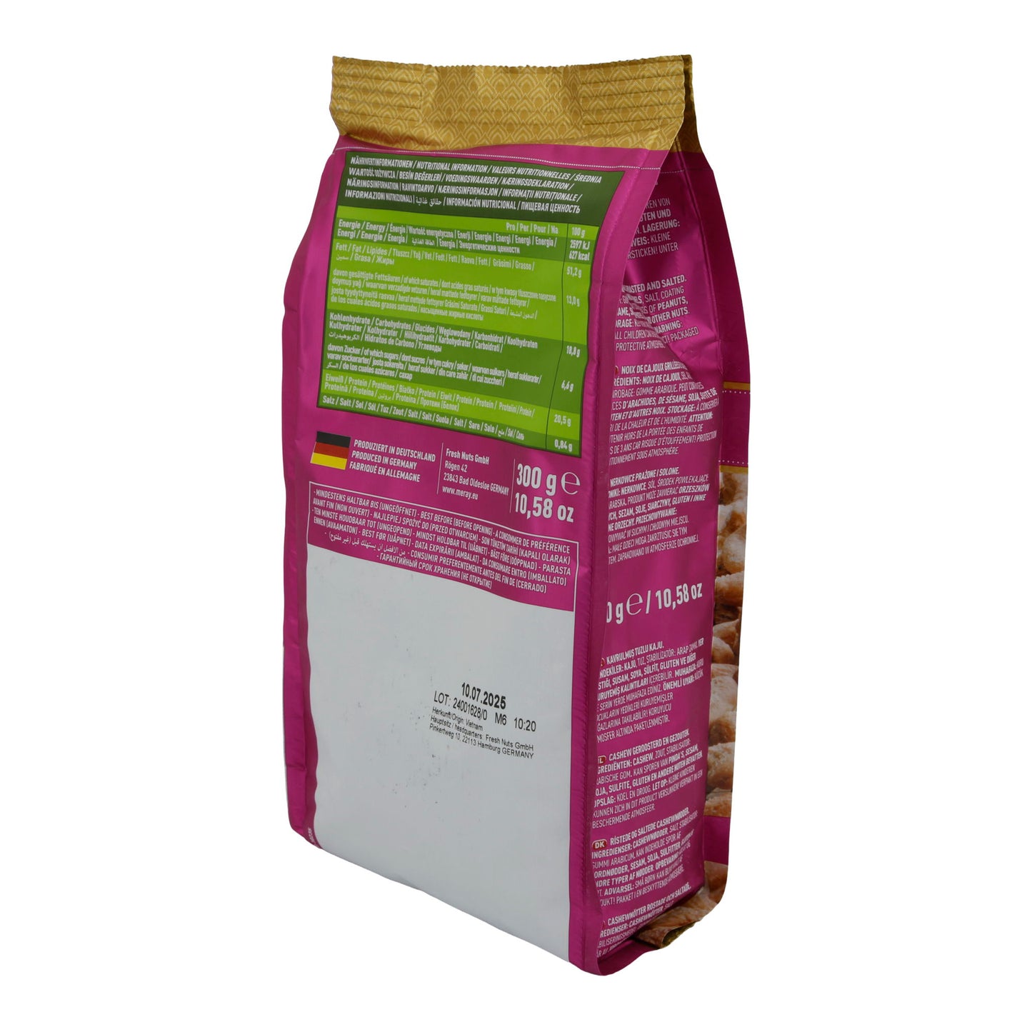 Cashewkerne Meray | Geroosterd en gezouten | Premium snack met fijne smaak | 300 g