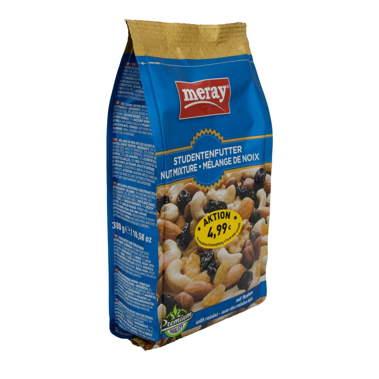 Studentenfutter Meray | Snack | Nussmischung mit Rosinen | 300 g MERAY
