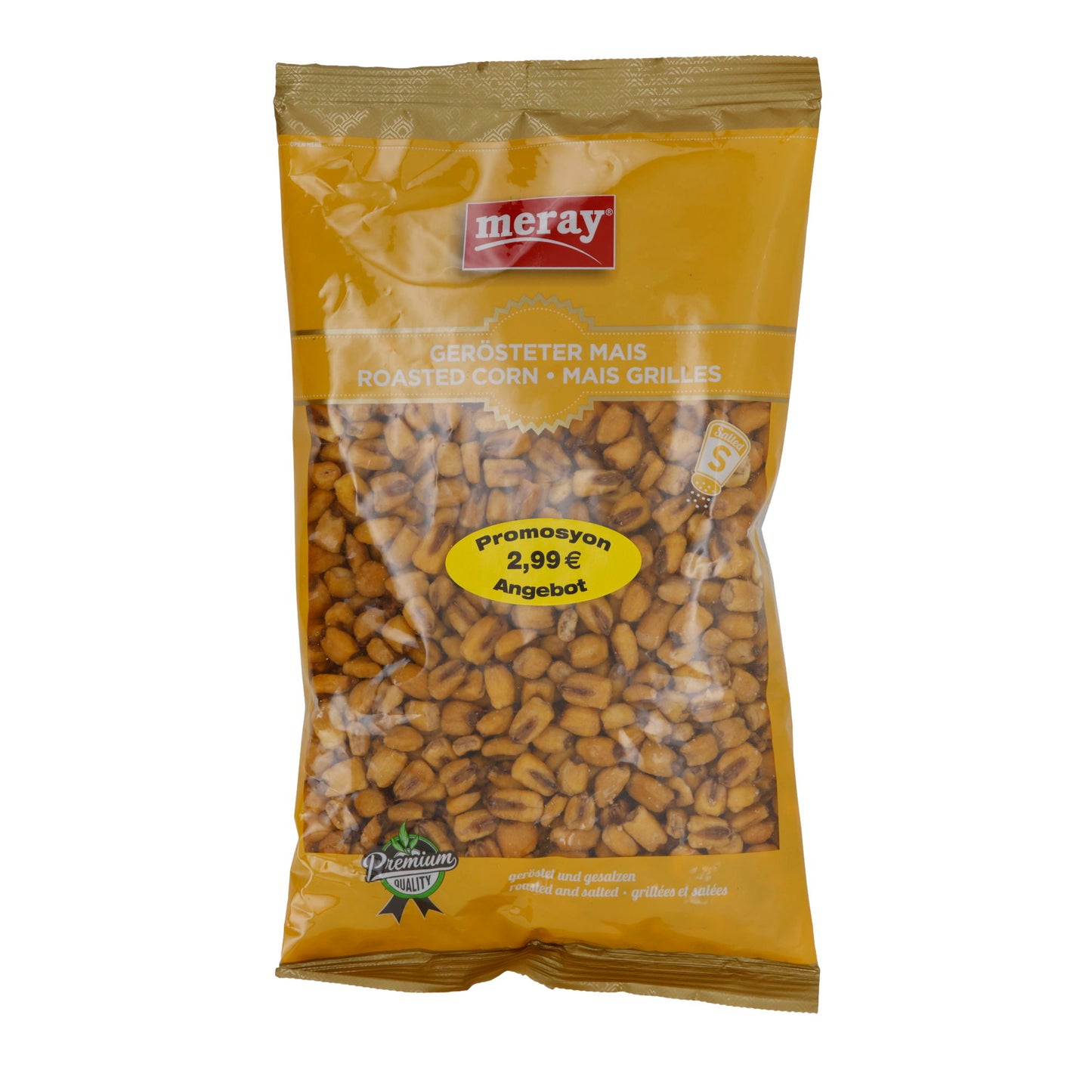 Snack Meray | gerösteter Mais | knuspriger Snack, leicht gesalzen | 300 g Packung