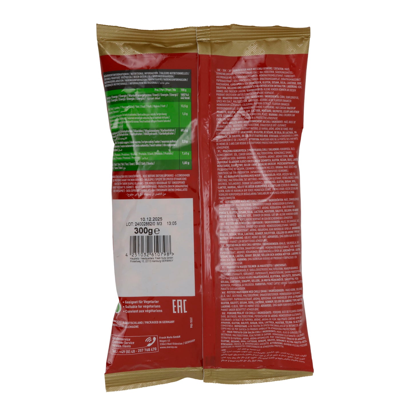 Gerösteter Mais Meray | Scharf | Würziger Snack mit Chili | 300g