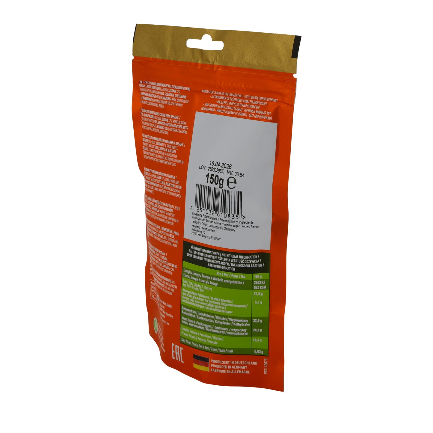 Yer fıstığı çekirdekleri Meray | Kuruyemişler | susam kaplı | 150 g poşet