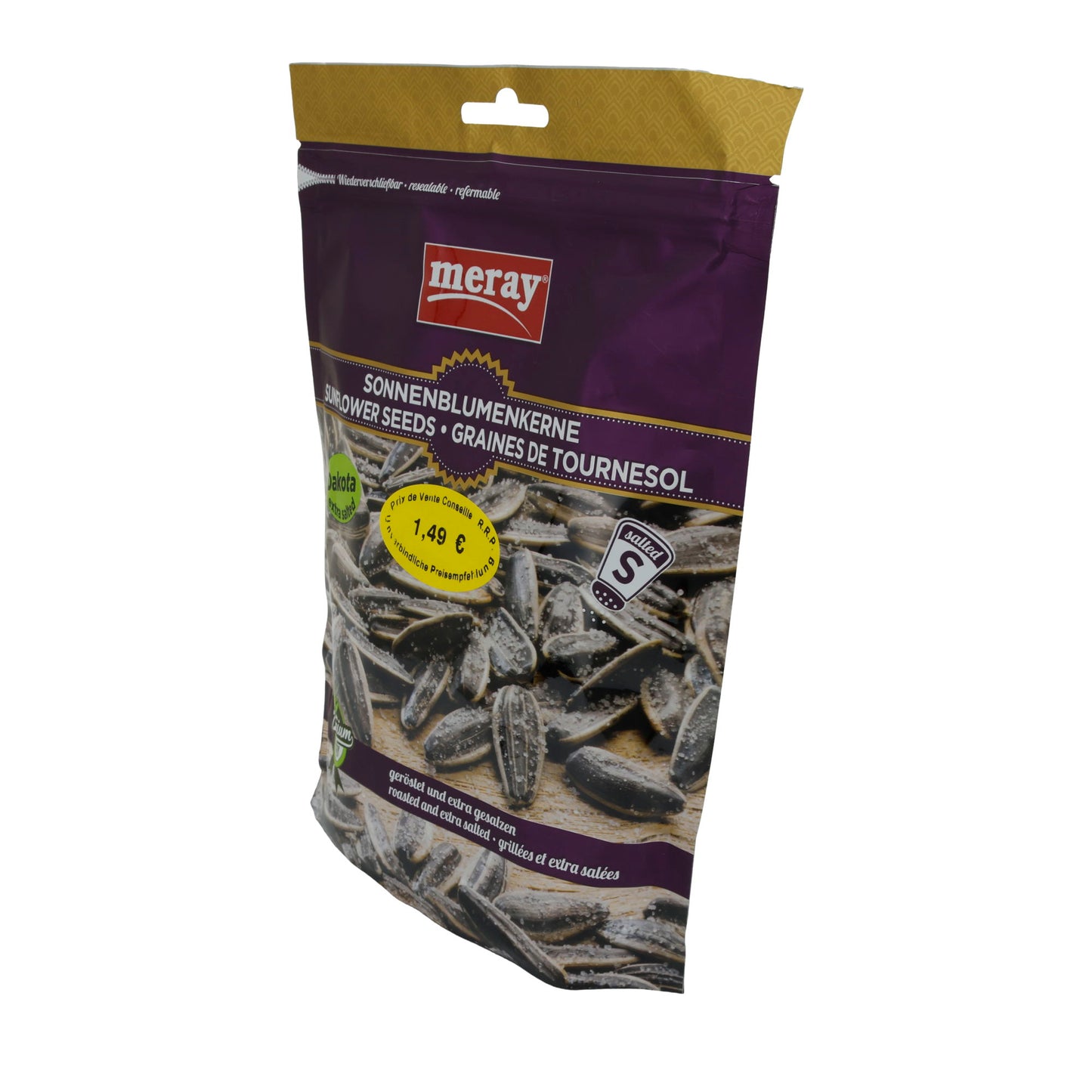Sonnenblumenkerne Meray | Extra Salzig | Gegrillt und extra gesalzen | 125 g