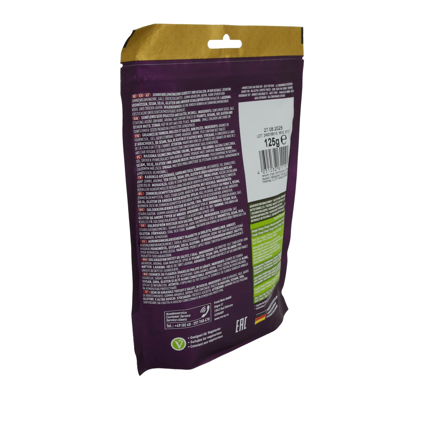 Sonnenblumenkerne Meray | Extra Salzig | Gegrillt und extra gesalzen | 125 g