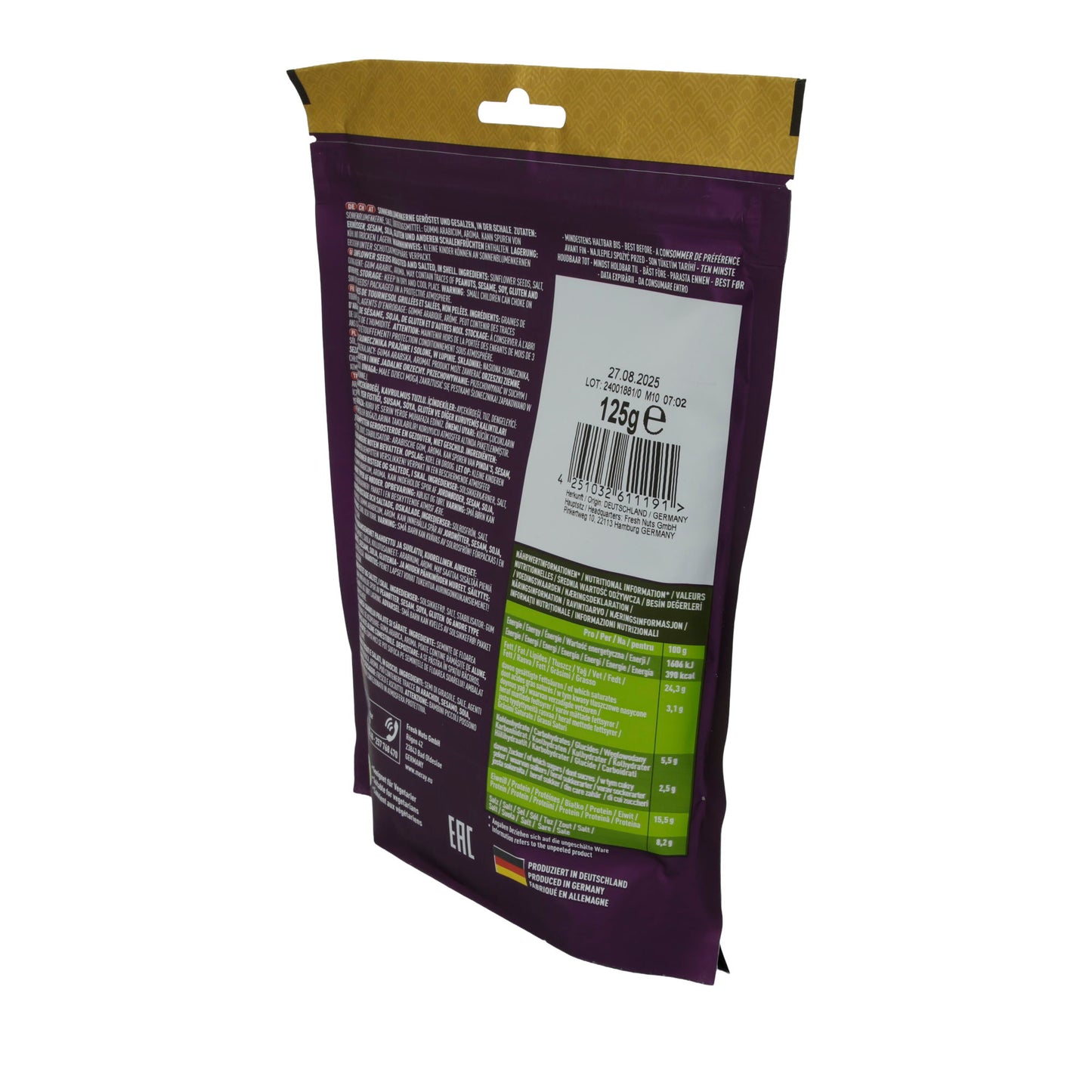 Sonnenblumenkerne Meray | Extra Salzig | Gegrillt und extra gesalzen | 125 g