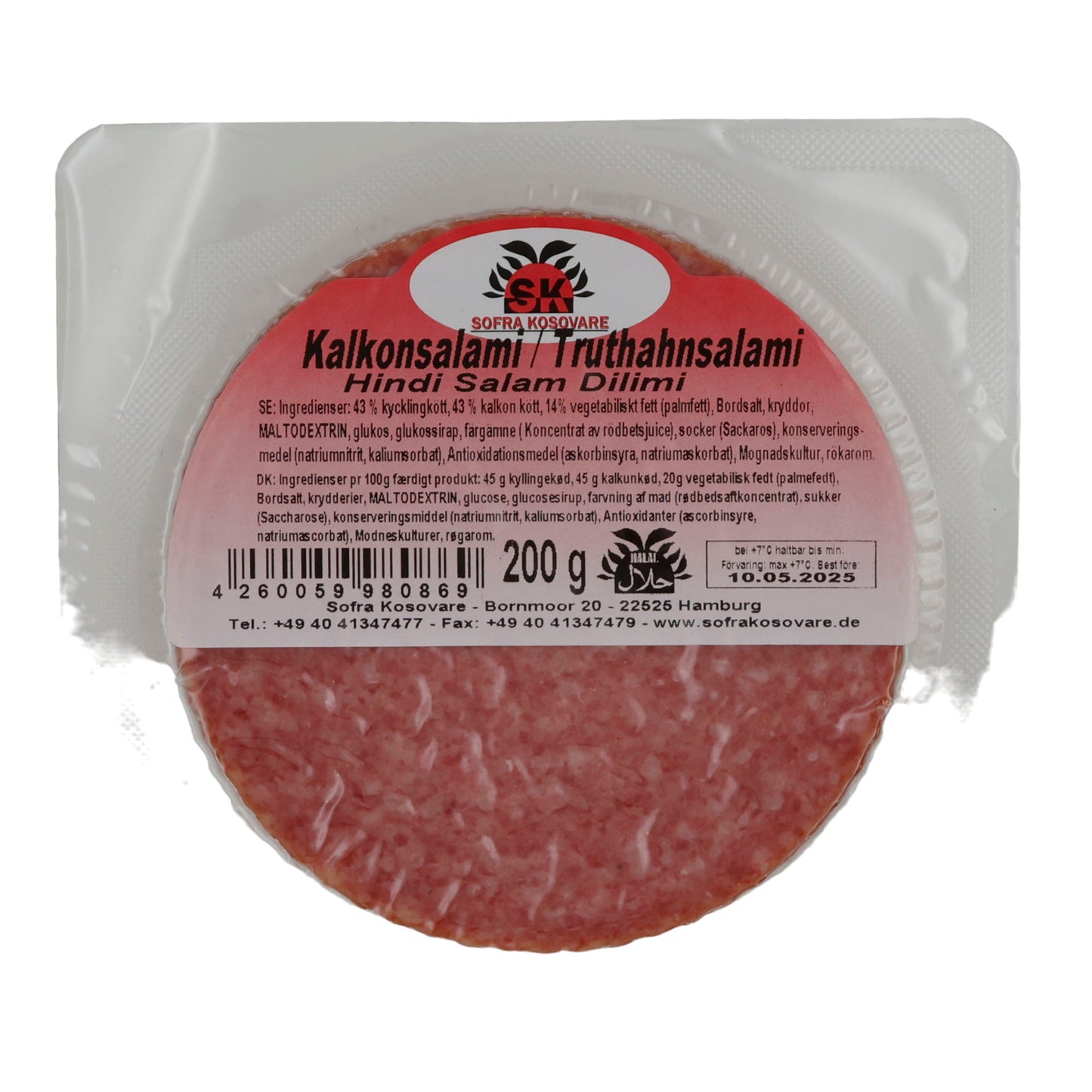 Salame di tacchino | Salame di tacchino Halal-Truthahnsalami, affumicato | 200 g
