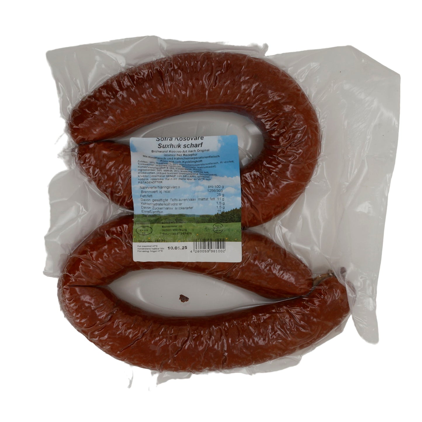 Rinderwurst Sofra Kosova | Suxhuk piccante | Piccante, stagionato all'aria | 500 g